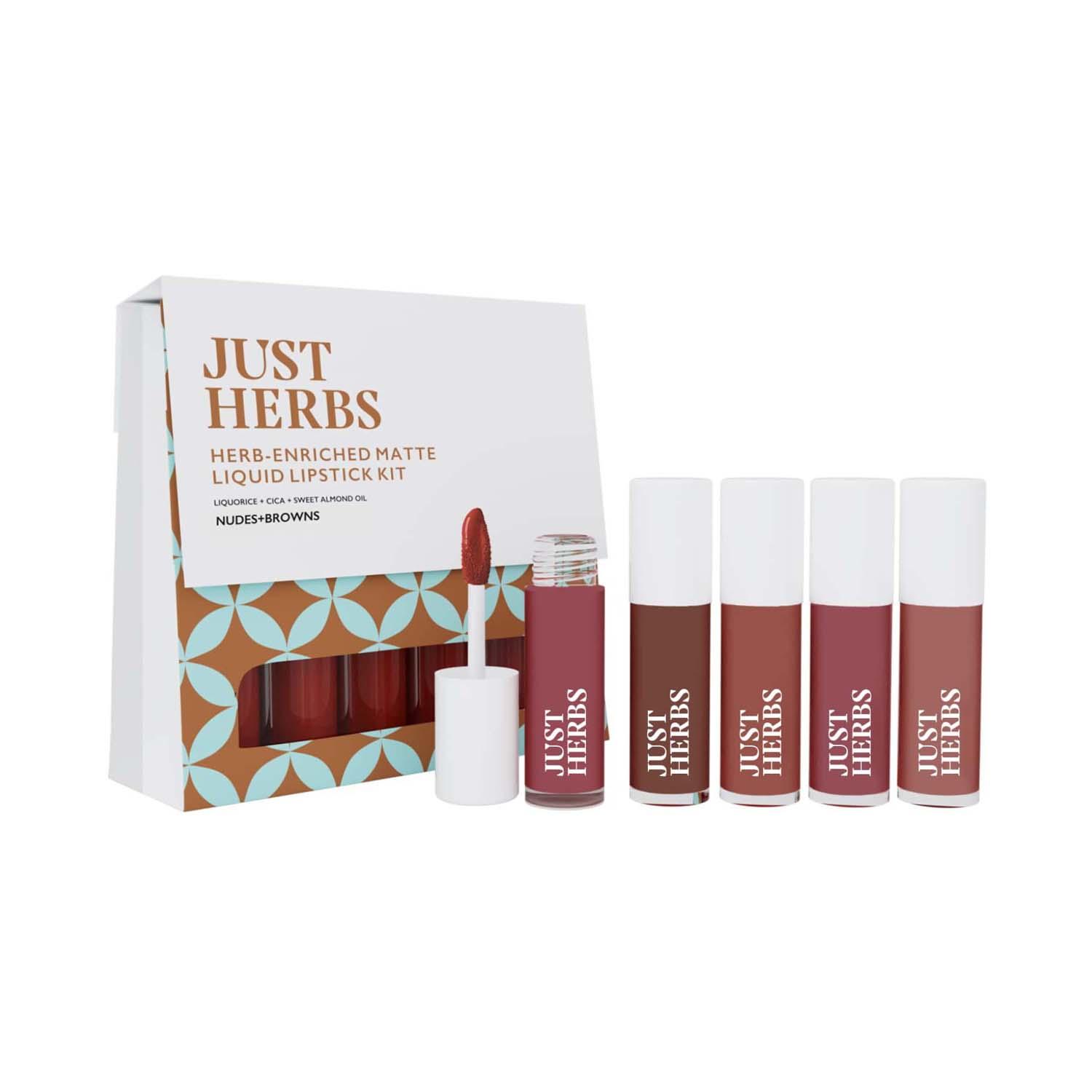 Just Herbs | Just Herbs Ayurvedic Liquid Lipstick Set - Deeps Reds (5 Pcs)