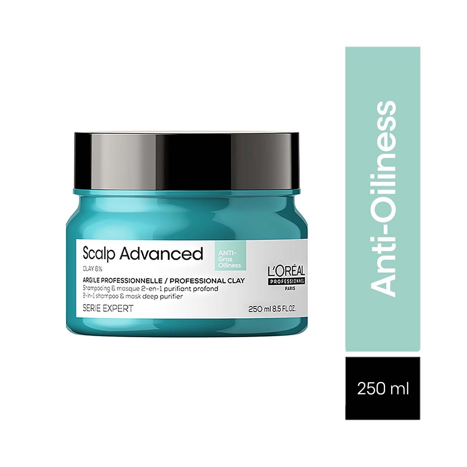 L'Oreal Professionnel Scalp Advanced Anti-Oiliness 2-In-1 Deep Purifier Clay Mask (250ml)