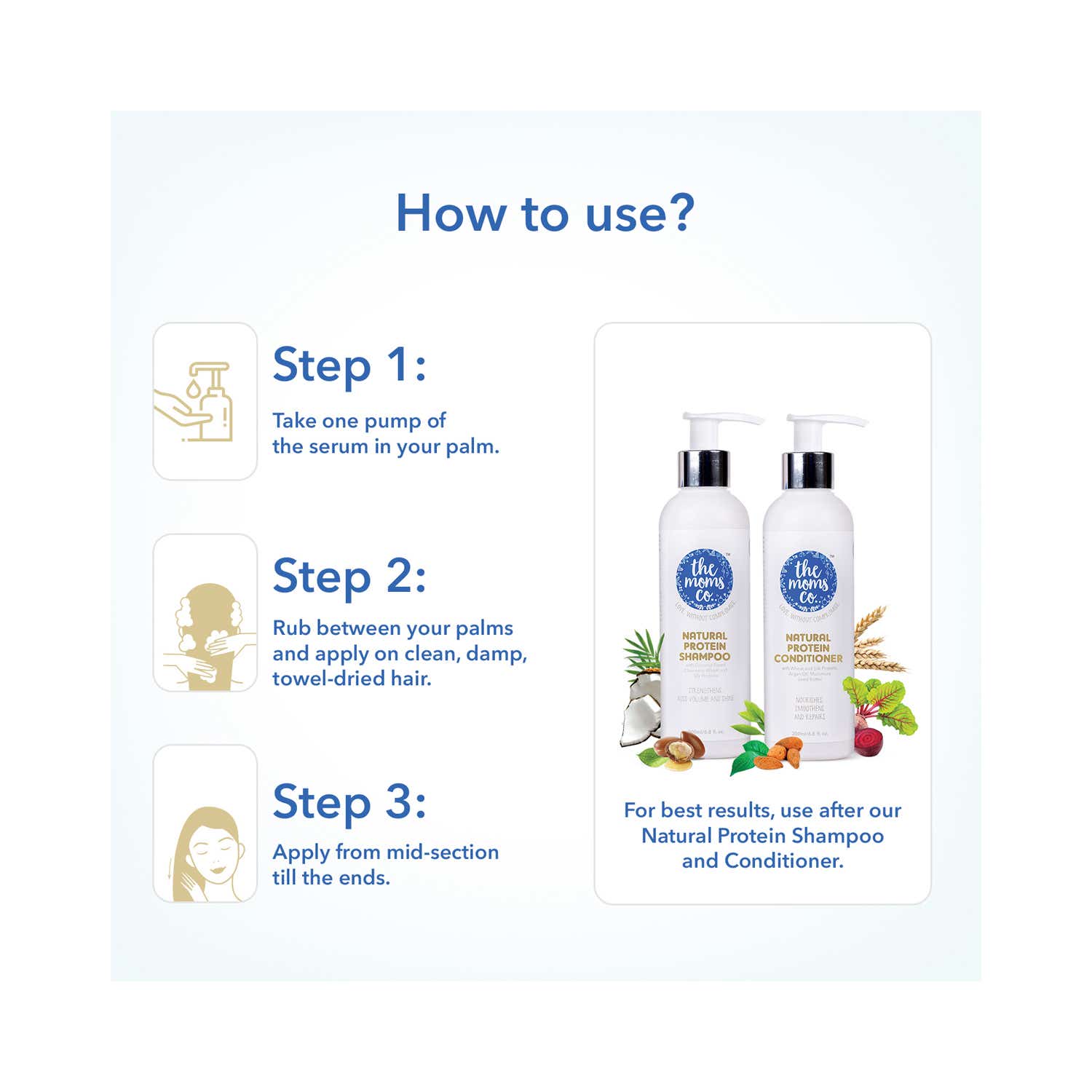 Buy the moms Natural Protein Hair Serum (100ml) Online at Best