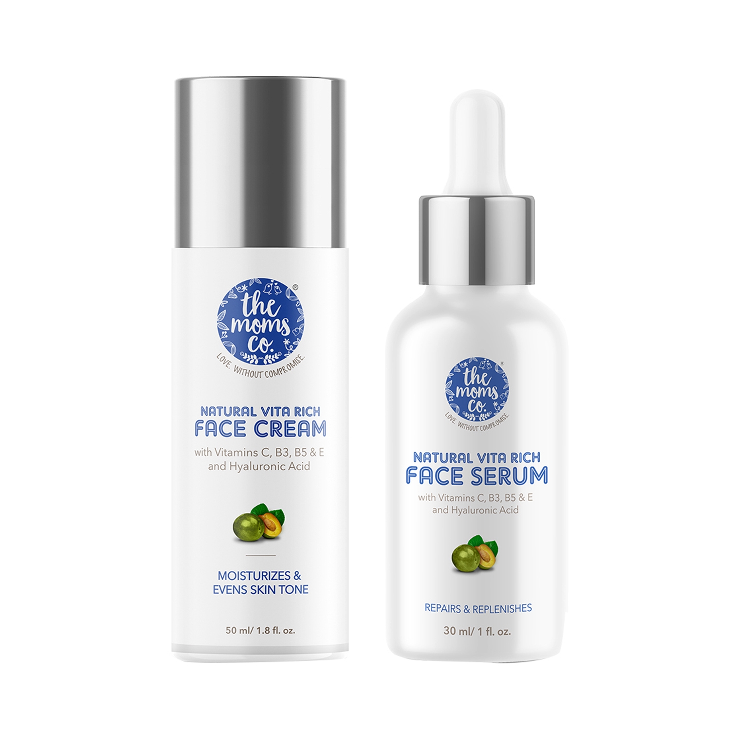 The Mom's Co. Natural Vita Rich Face Cream With Face Serum (2 Pcs)