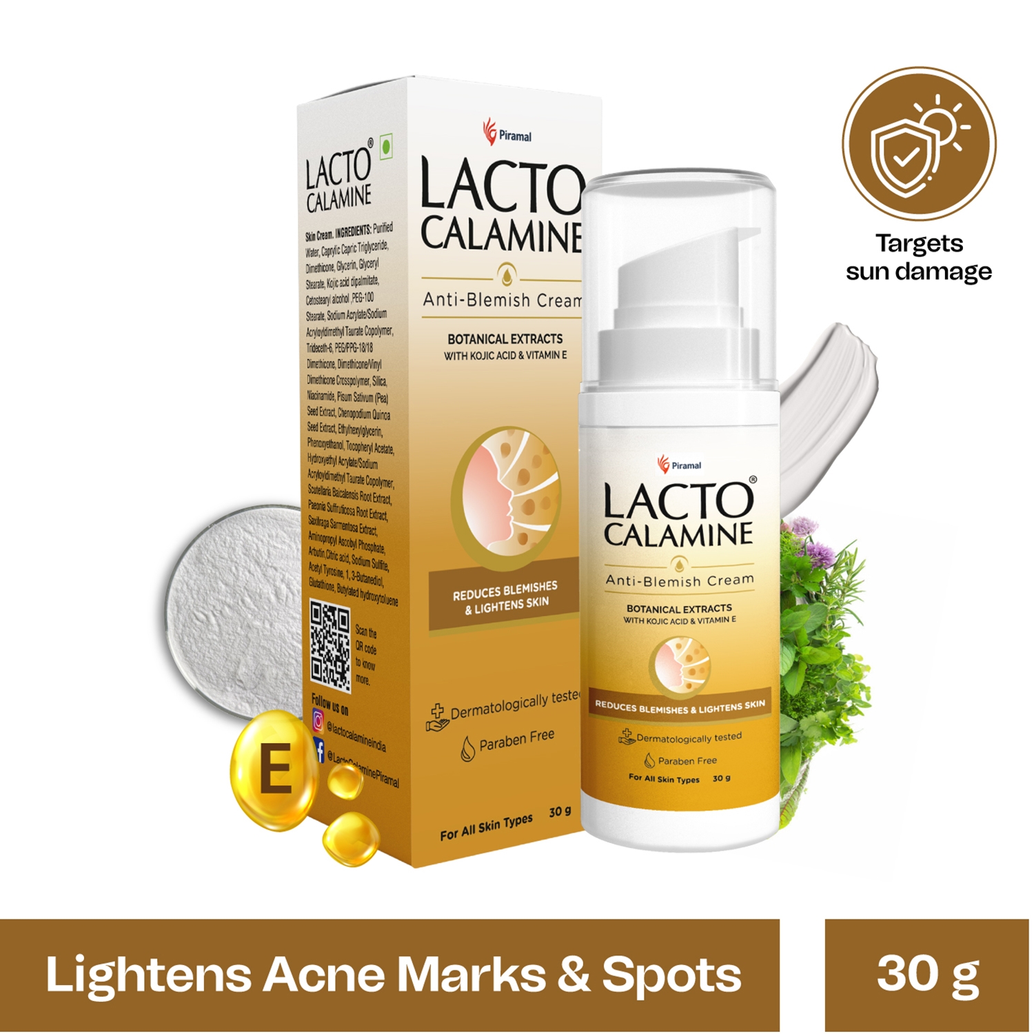 Lacto Calamine | Lacto Calamine Anti Blemish & Pigmentation Removal Cream with botanical extracts,Lighten Marks (30g)