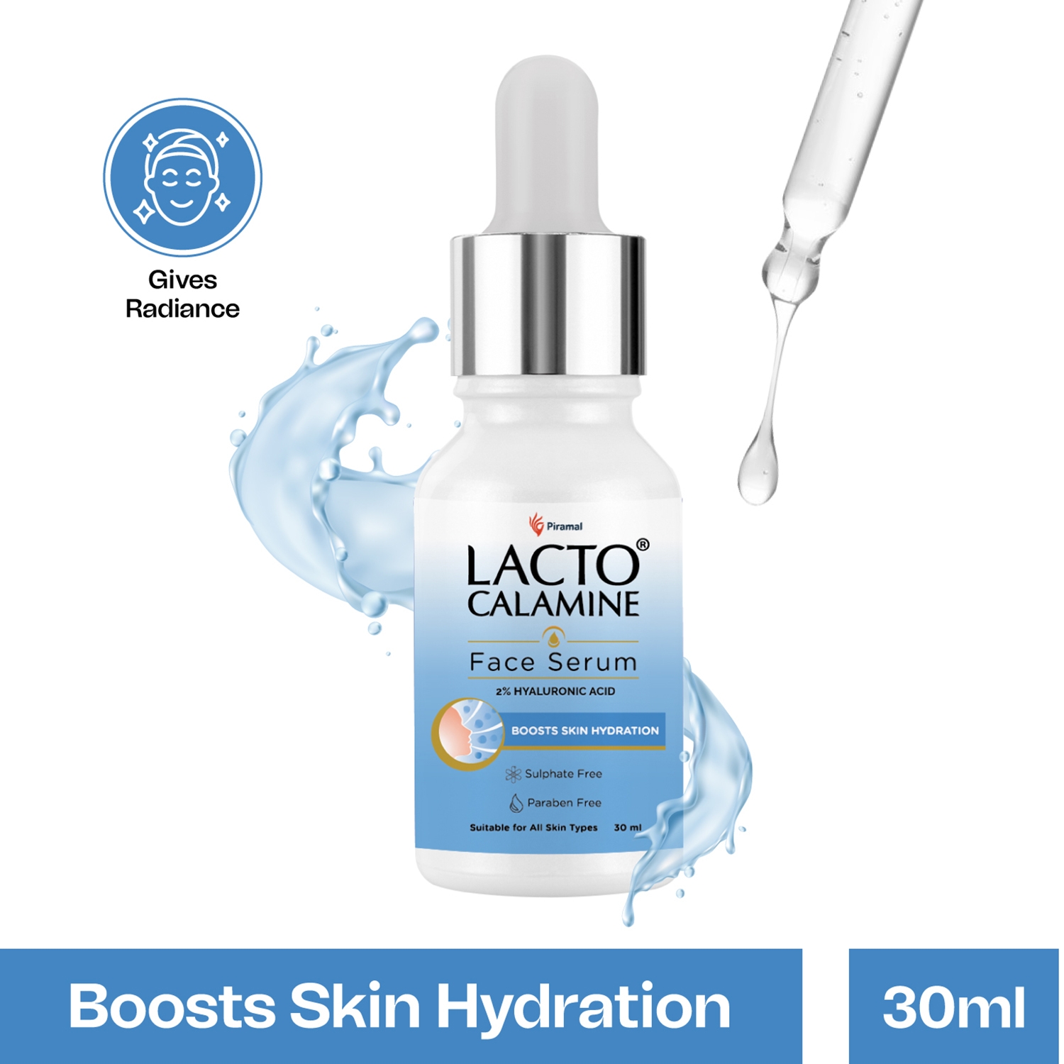 Lacto Calamine | Lacto Calamine 2% Hyaluronic acid face serum with Penta-Ceramide for Plump & Bouncy skin (30ml)