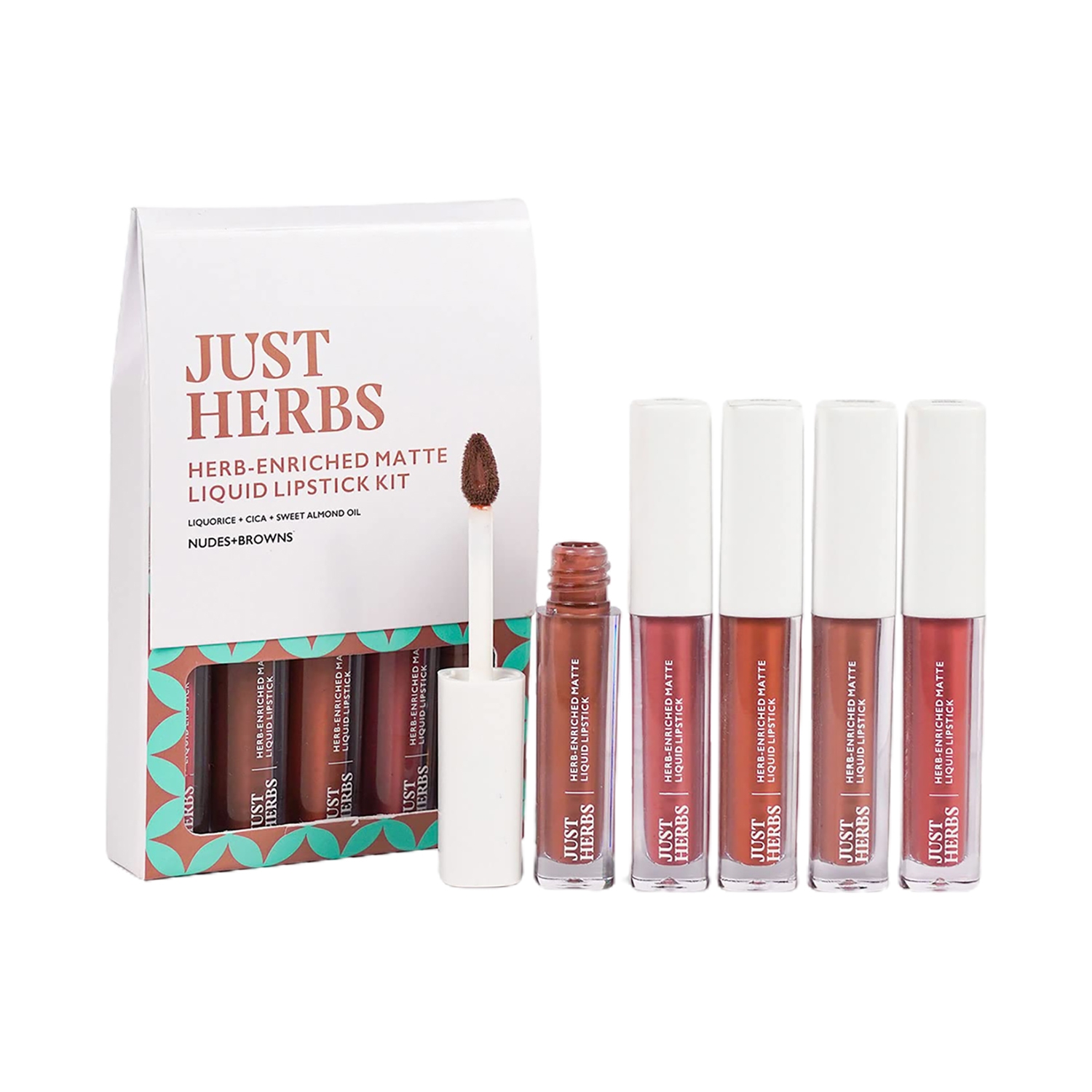 Just Herbs | Just Herbs Enriched Matte Liquid Lipstick - Nude Browns (5Pcs)