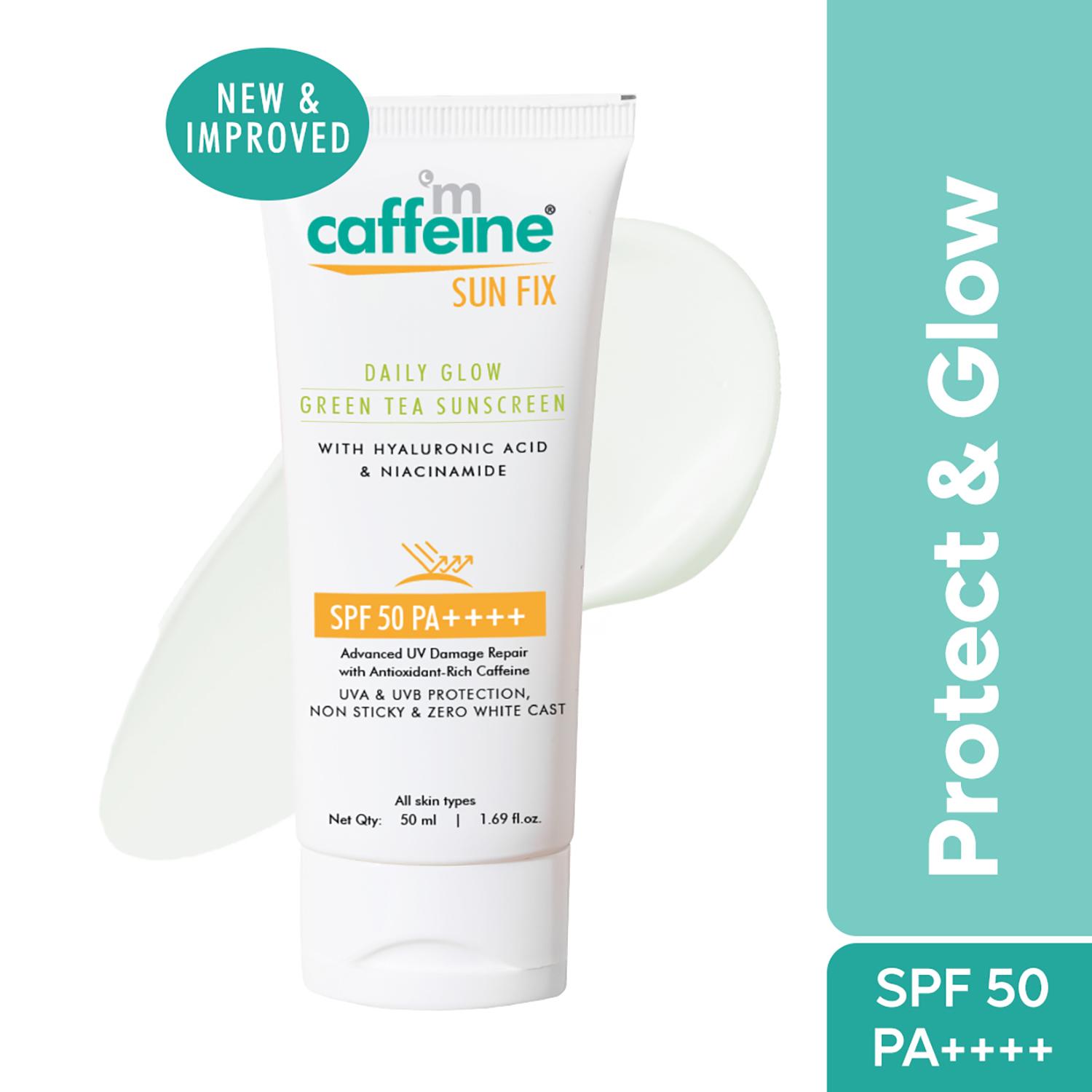mCaffeine | mCaffeine Daily Glow Sunscreen SPF50 PA++++ with Niacinamide & Green Tea, No White Cast