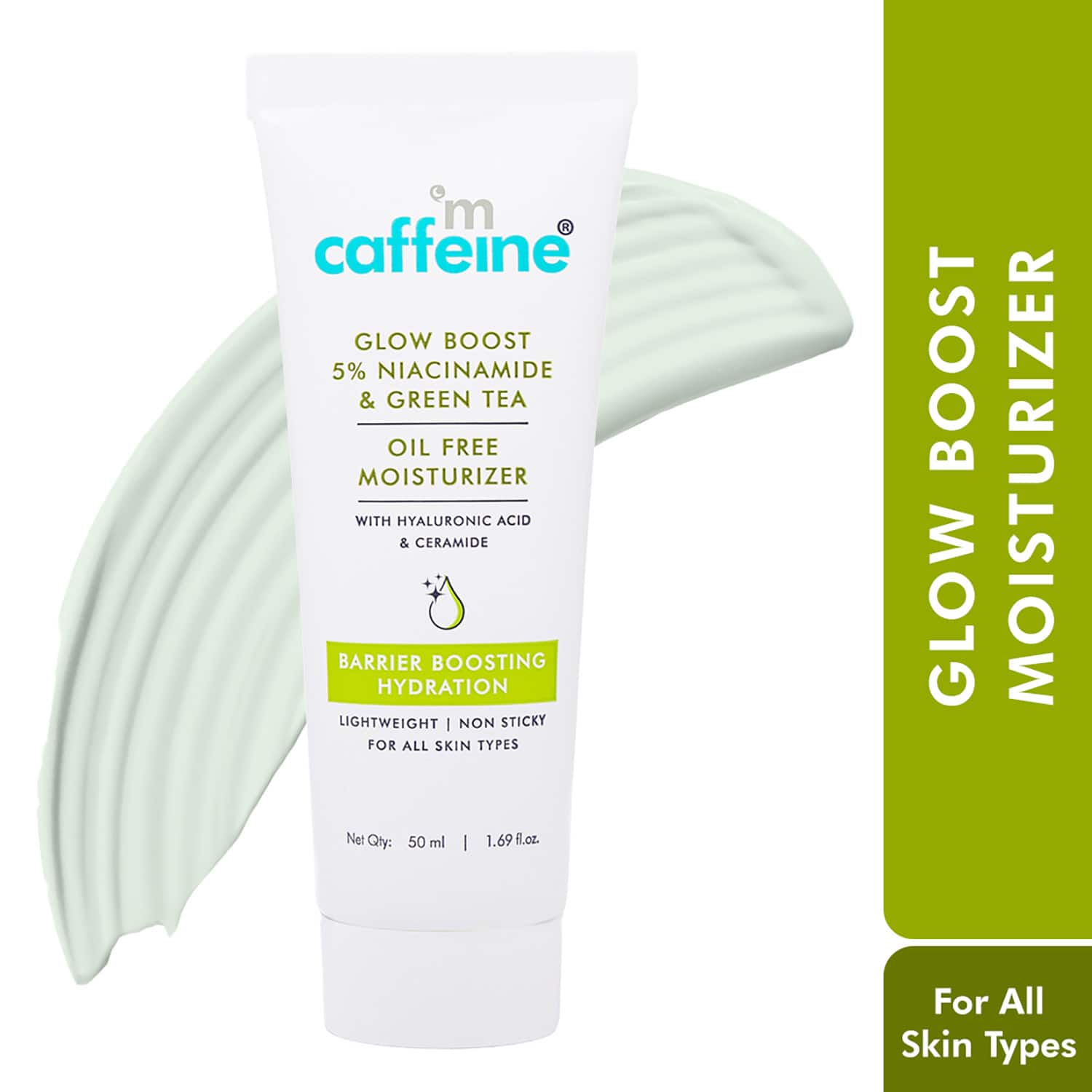 mCaffeine | mCaffeine Glow Boost 5% Niacinamide & Green Tea Oil Free Moisturizer, Bright & Even-Toned Skin (50ml)