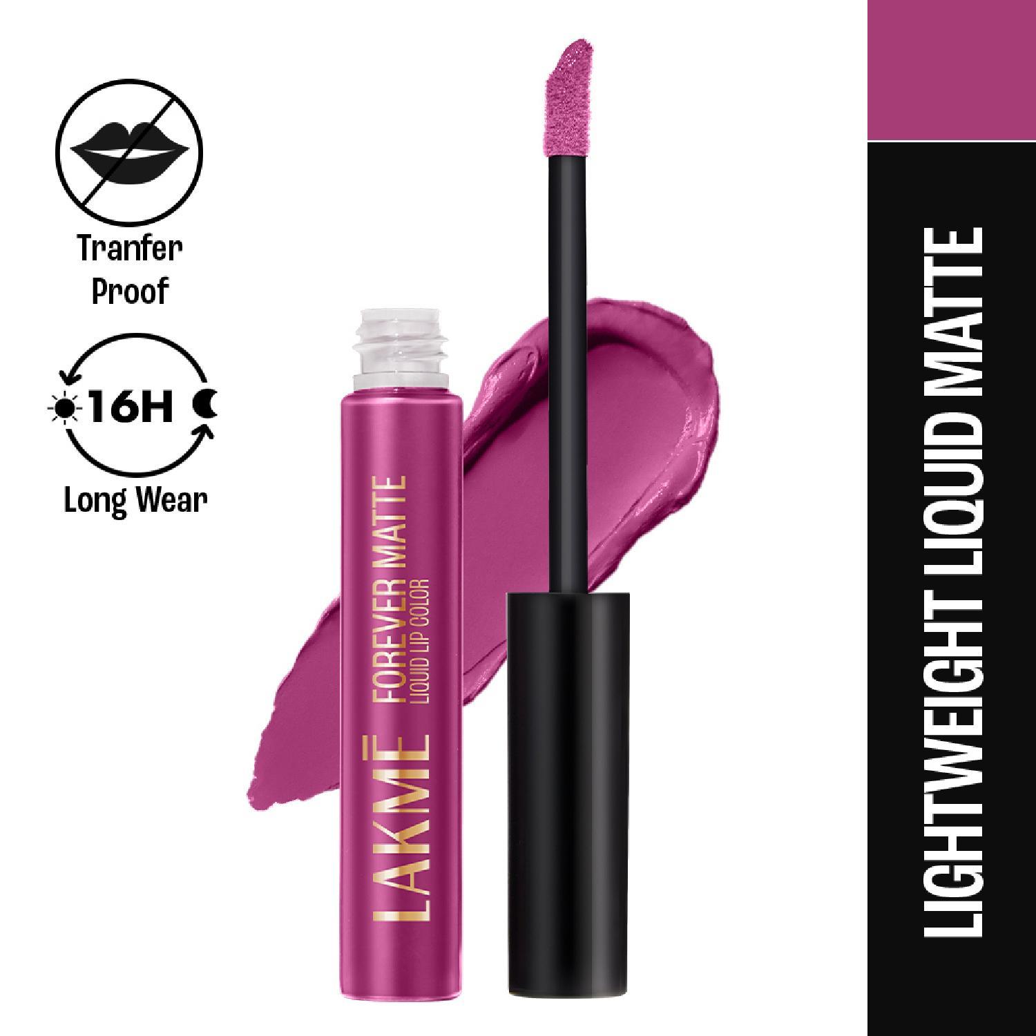 Lakme | Lakme Forever Matte Liquid Lip, 16hr Lipstick, Pink Floss (5.6 ml)