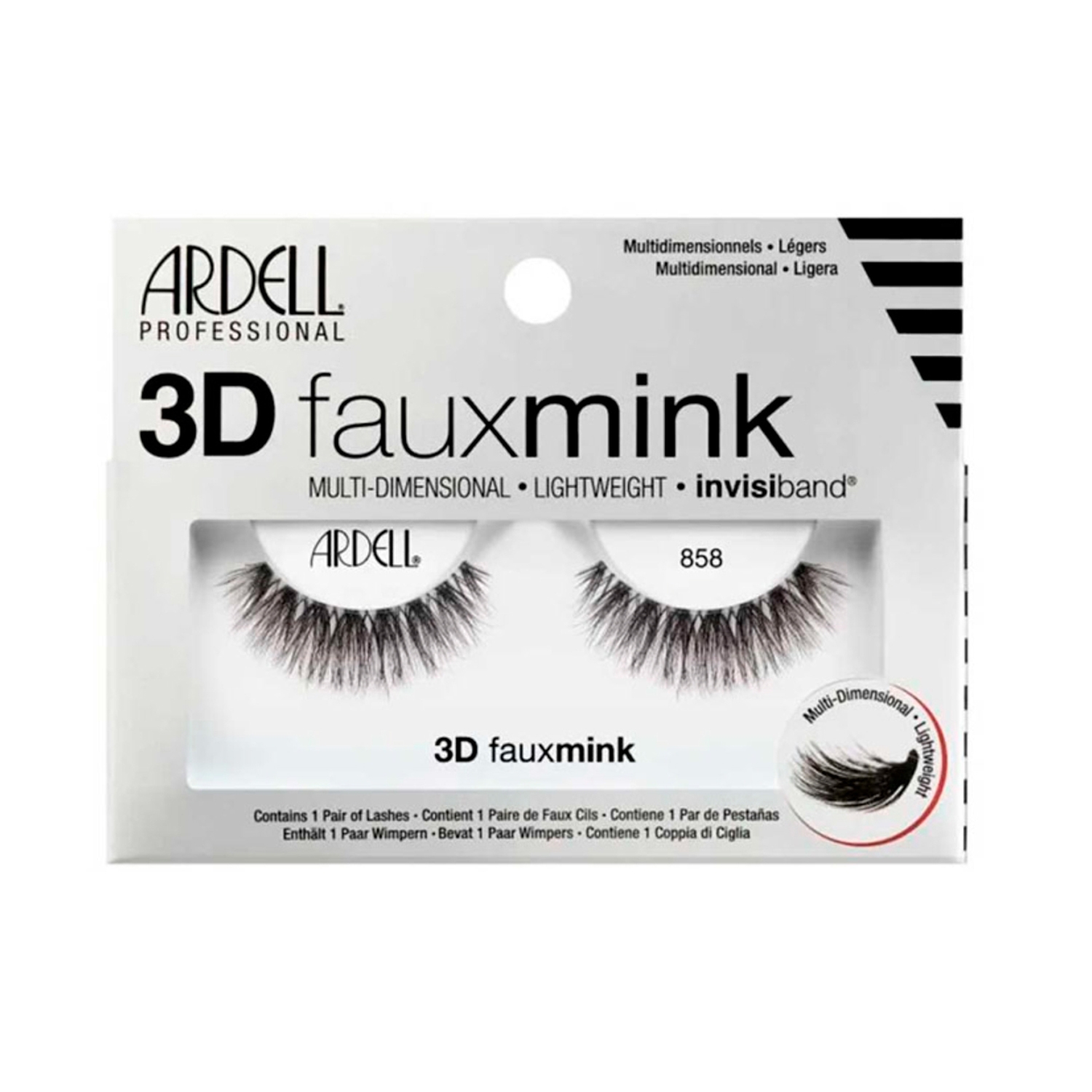 Ardell | Ardell 3D Faux Mink Eyelashes 858 Black - 70481 (1 Pair)