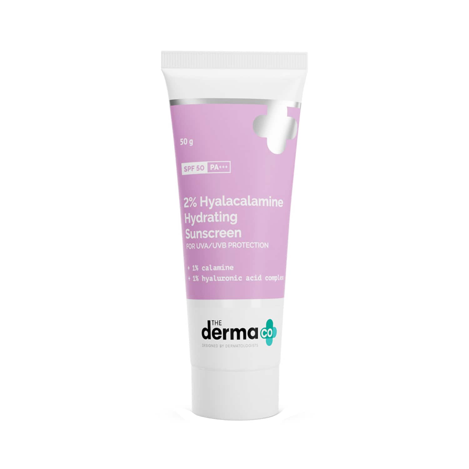 The Derma Co | The Derma Co 2% Hyala Calamine Hydrating Sunscreen For UVA/UVB Protection With SPF 50 PA++ (50g)