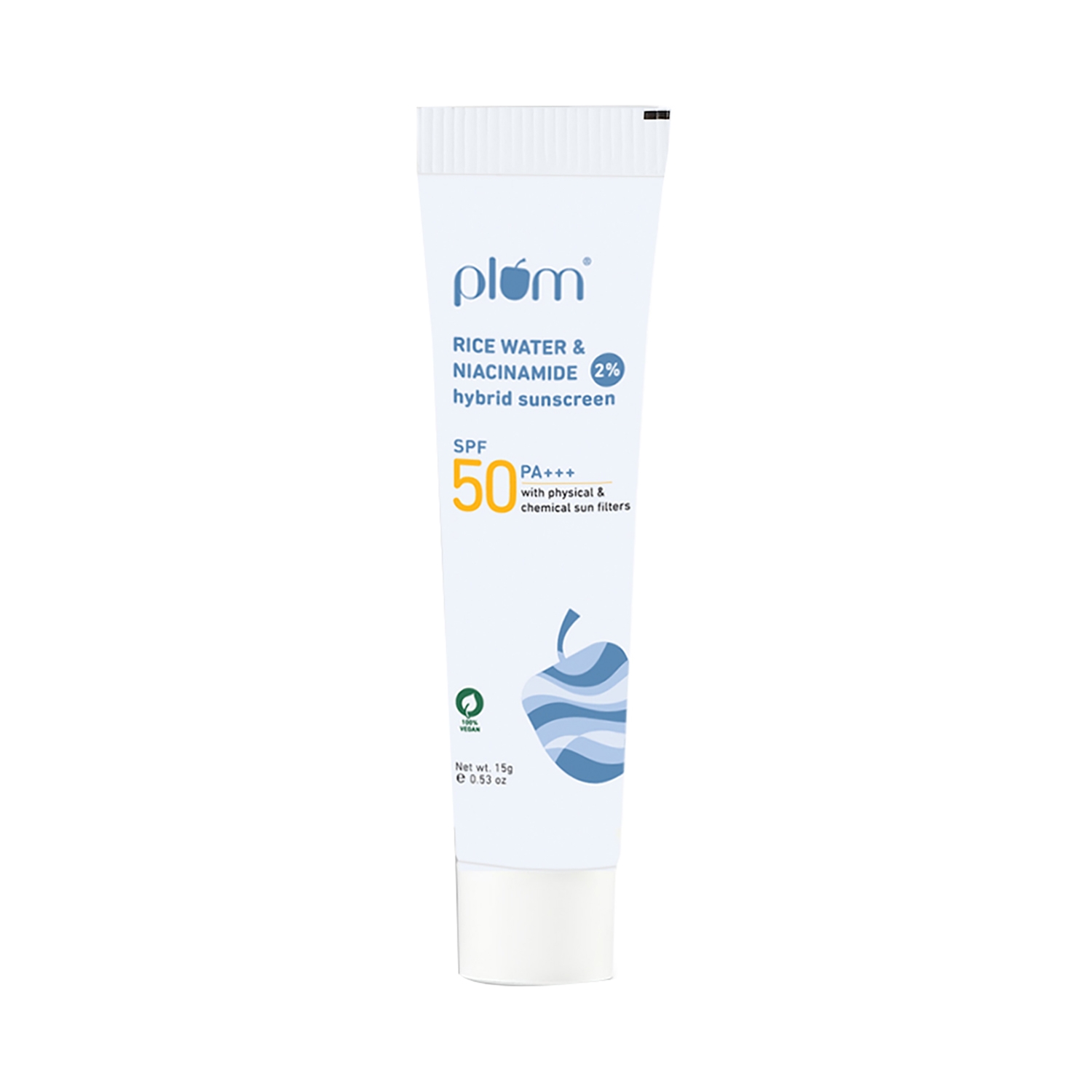 Plum | Plum 2% Niacinamide & Rice Water Hybrid Face Sunscreen With SPF 50 PA+++ (15g)