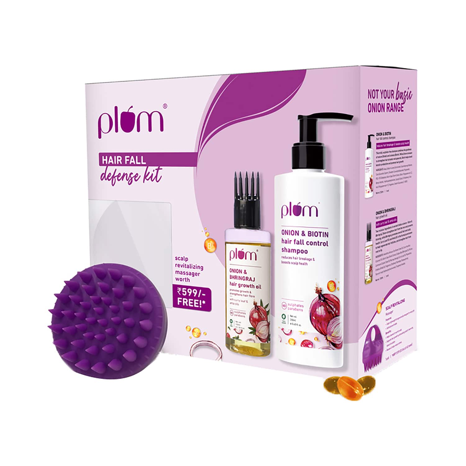 Plum | Plum Onion & Biotin Hair Fall Control Duo Shampoo & Oil - (2Pcs)