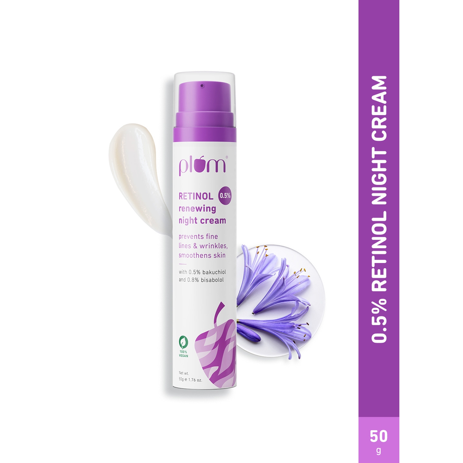 Plum | Plum 0.5% Retinol Anti-Aging Night Cream, Boosting Collagen, Fighting Wrinkles & Fine Lines (50ml)