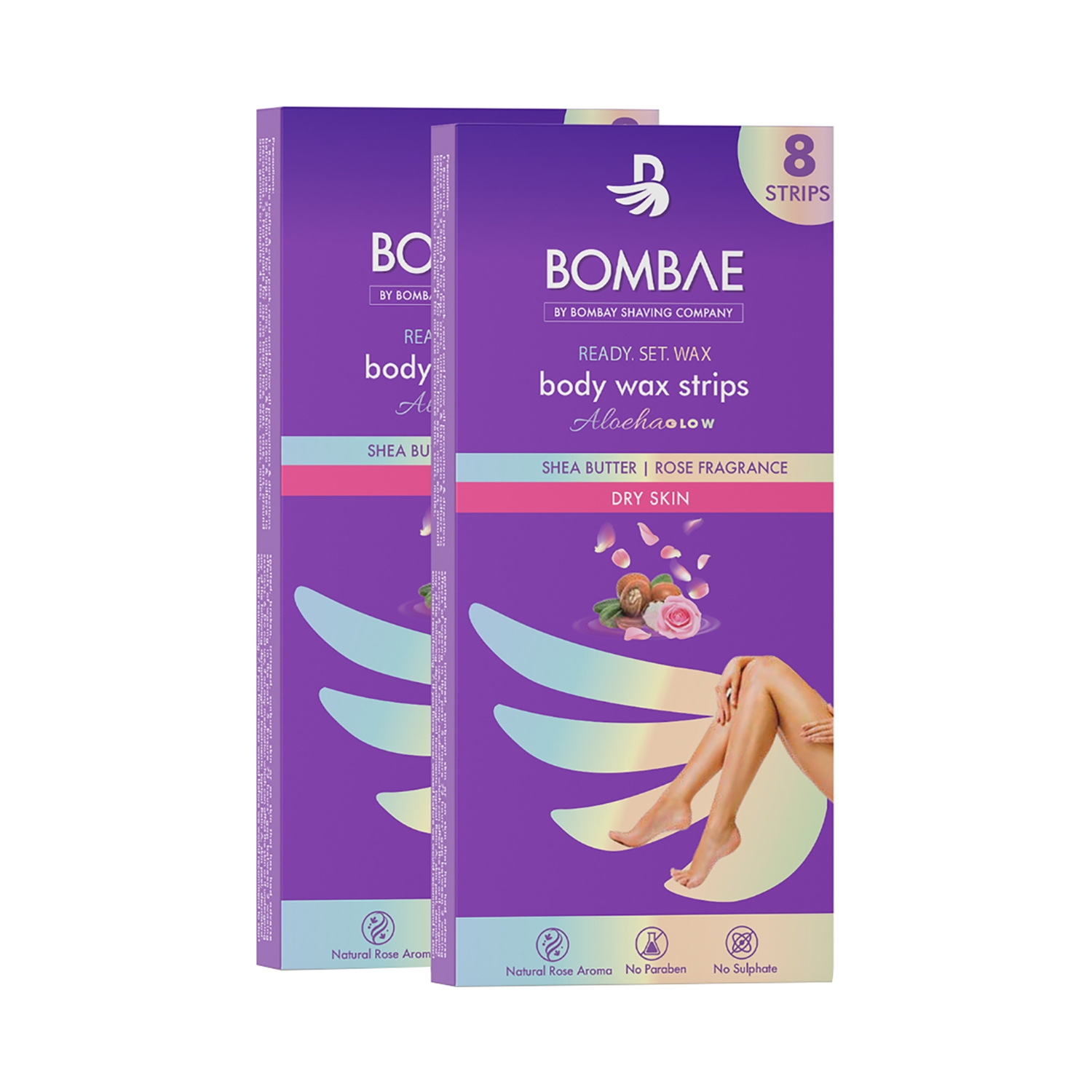 Bombae Ready Set Body Wax Strips for Dry Skin - (10Pcs)