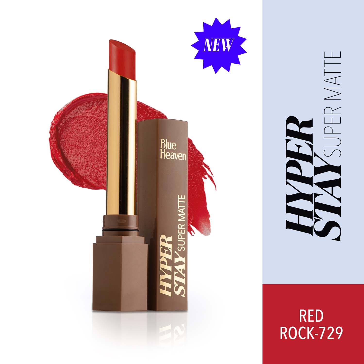 Blue Heaven | Blue Heaven Hyperstay Super Matte Lipstick - 729 Red Rock (2.2g)