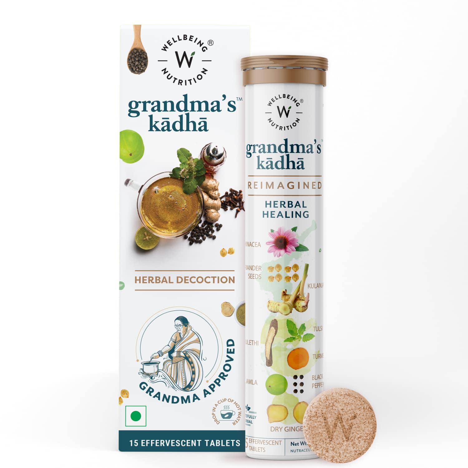 Wellbeing Nutrition | Wellbeing Nutrition Grandma's Kadha -Ayurvedic Natural Immunity Booster, Ayurvedic Kadha for Immunity, Cold, Cough, Sore Throat