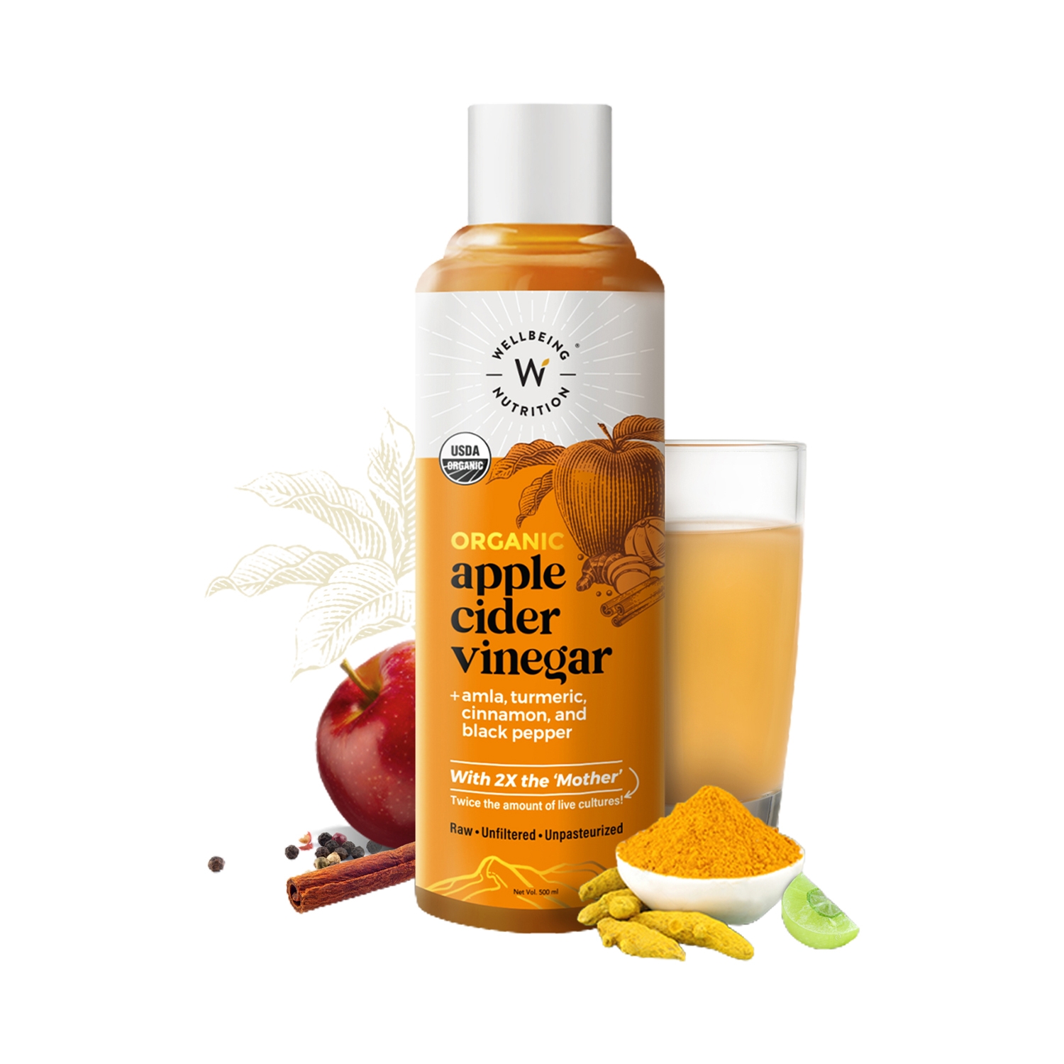 Wellbeing Nutrition | Wellbeing Nutrition Apple Cider Vinegar with Amla & Turmeric for Detox, Weight & Blood Sugar Control
