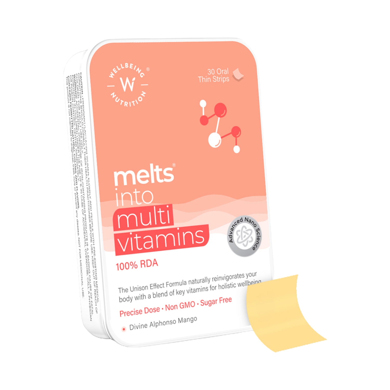 Wellbeing Nutrition | Wellbeing Nutrition Melts Multivitamin (Plant Based) 100% RDA of 14 Vitamins & Minerals