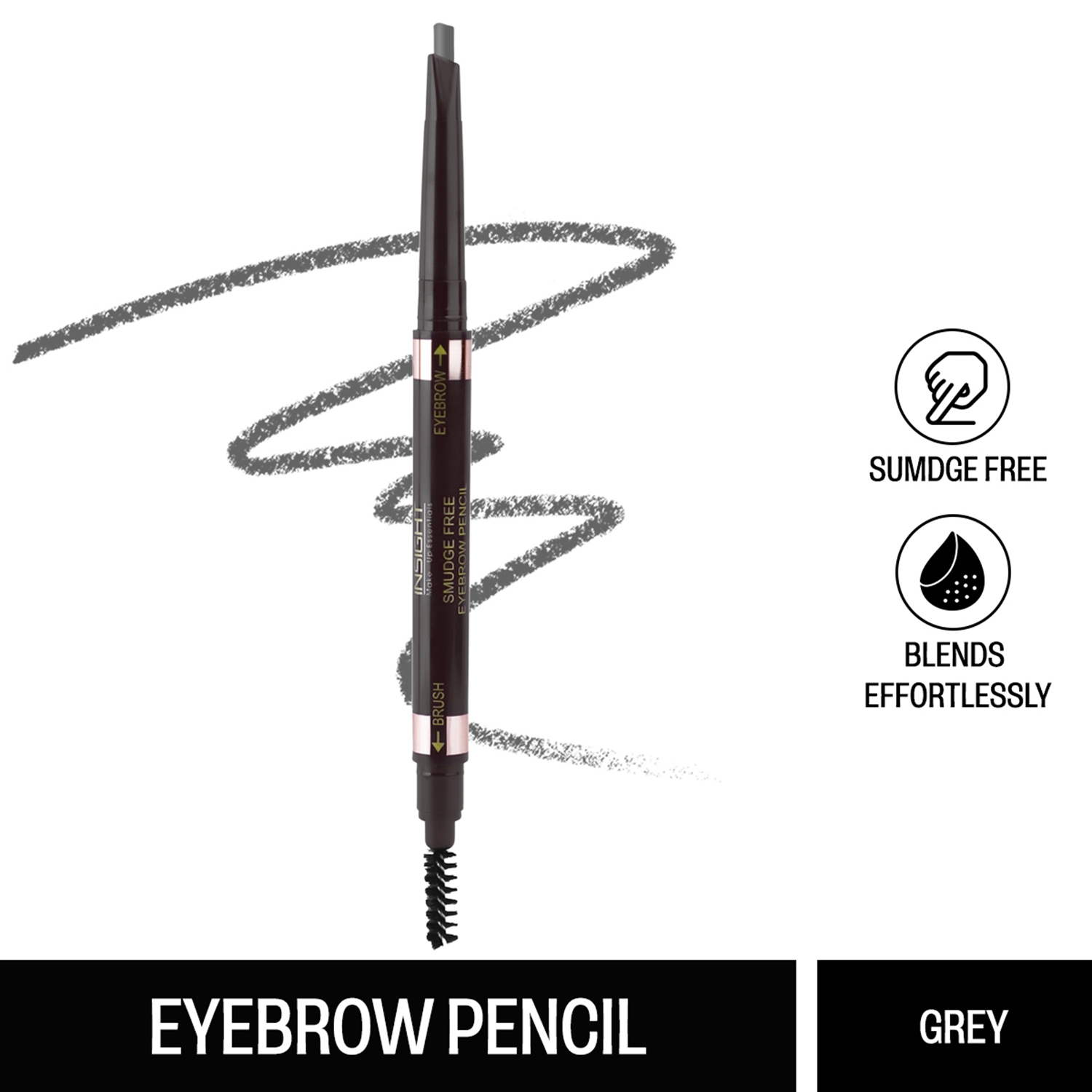 Insight Cosmetics | Insight Cosmetics Smudge Free Eyebrow Pencil - Dark Gray (0.5g)