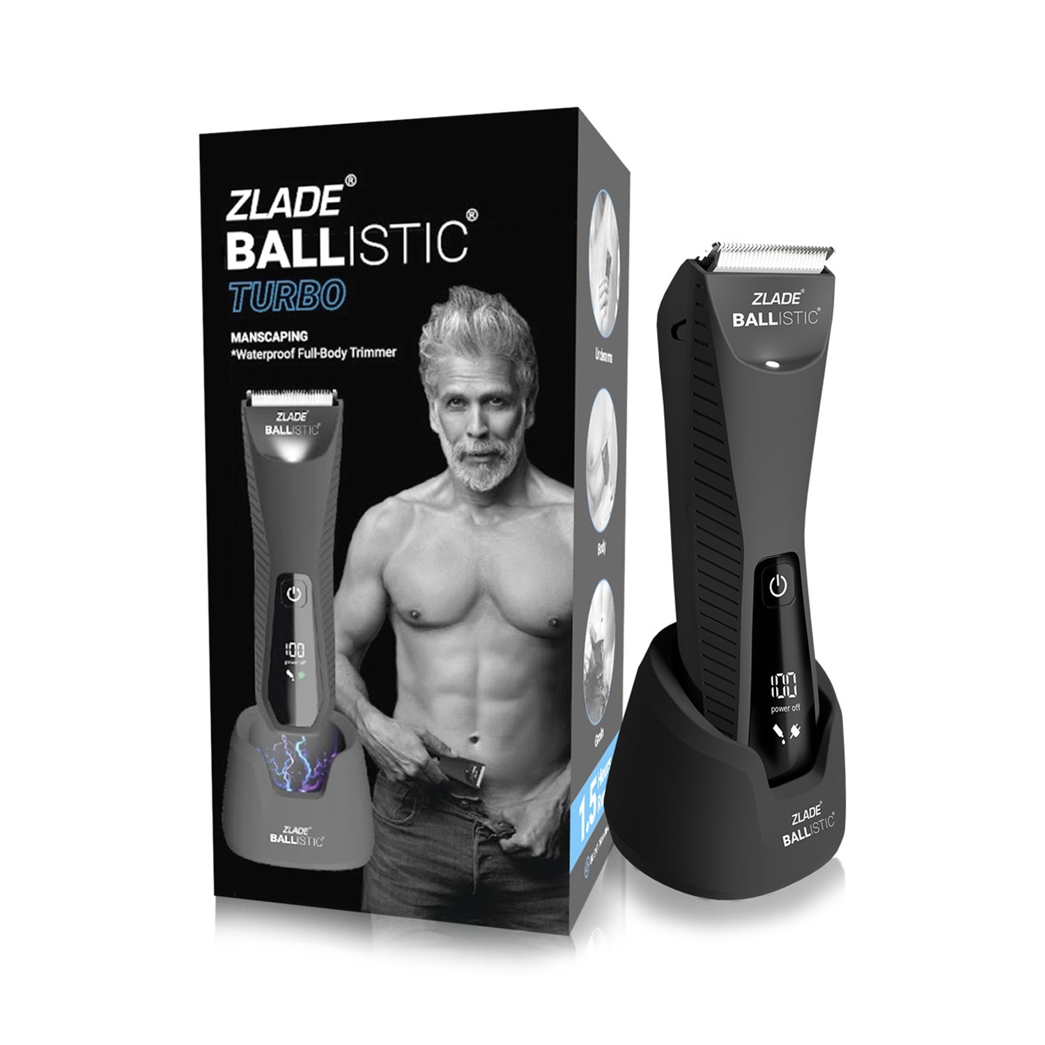 Zlade | Zlade Ballistic Manscaping Full-Body Trimmer TURBO 3.0 with Detachable Ceramic Blades