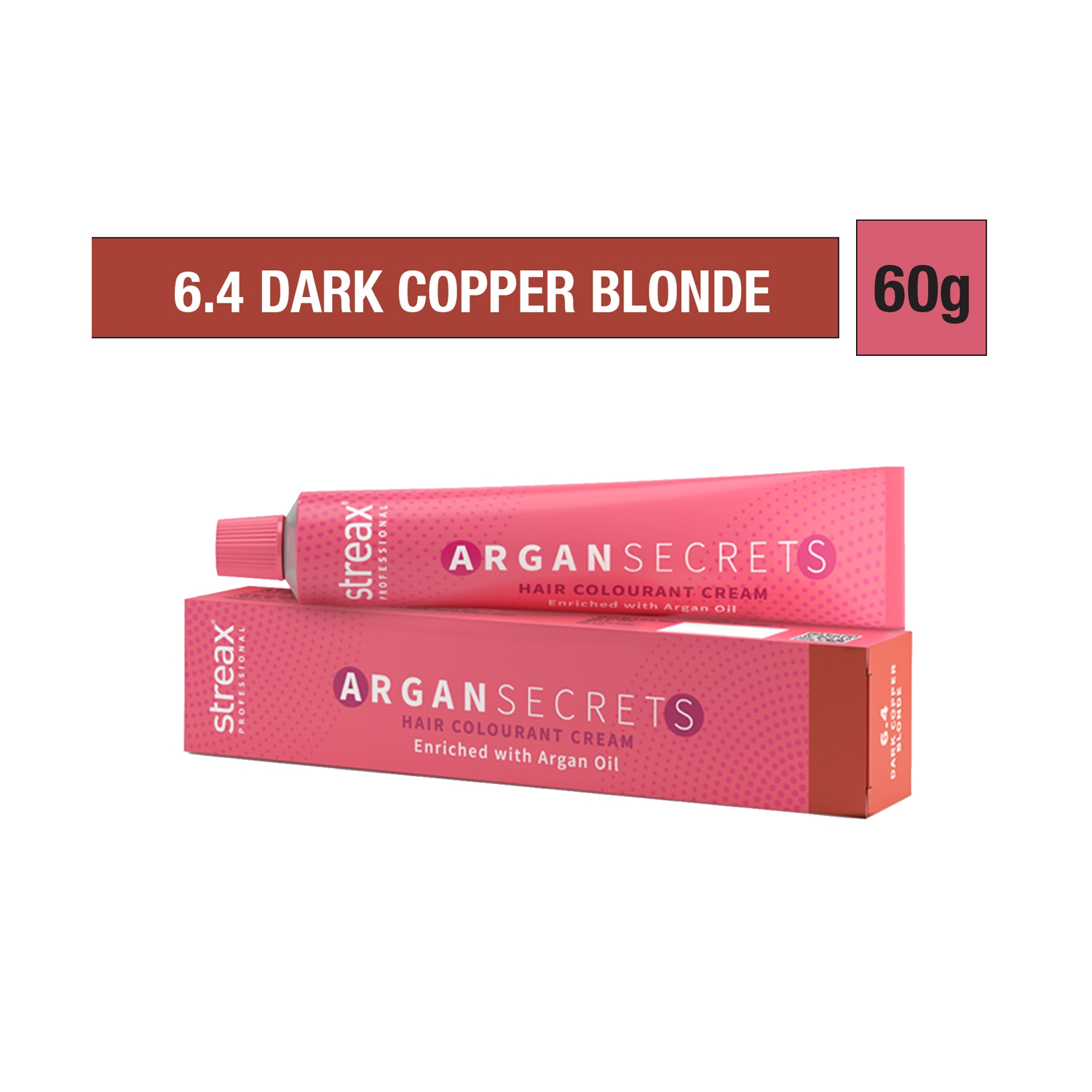 Streax Professional | Streax Professional Argan Secrets Hair Colorant Cream - 6.4 Dark Copper Blonde (60g)