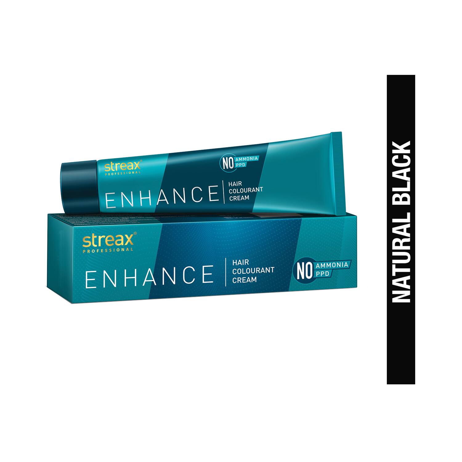 Streax Professional | Streax Professional Enhance Hair Colorant Cream - 1 Natural Black (90g)