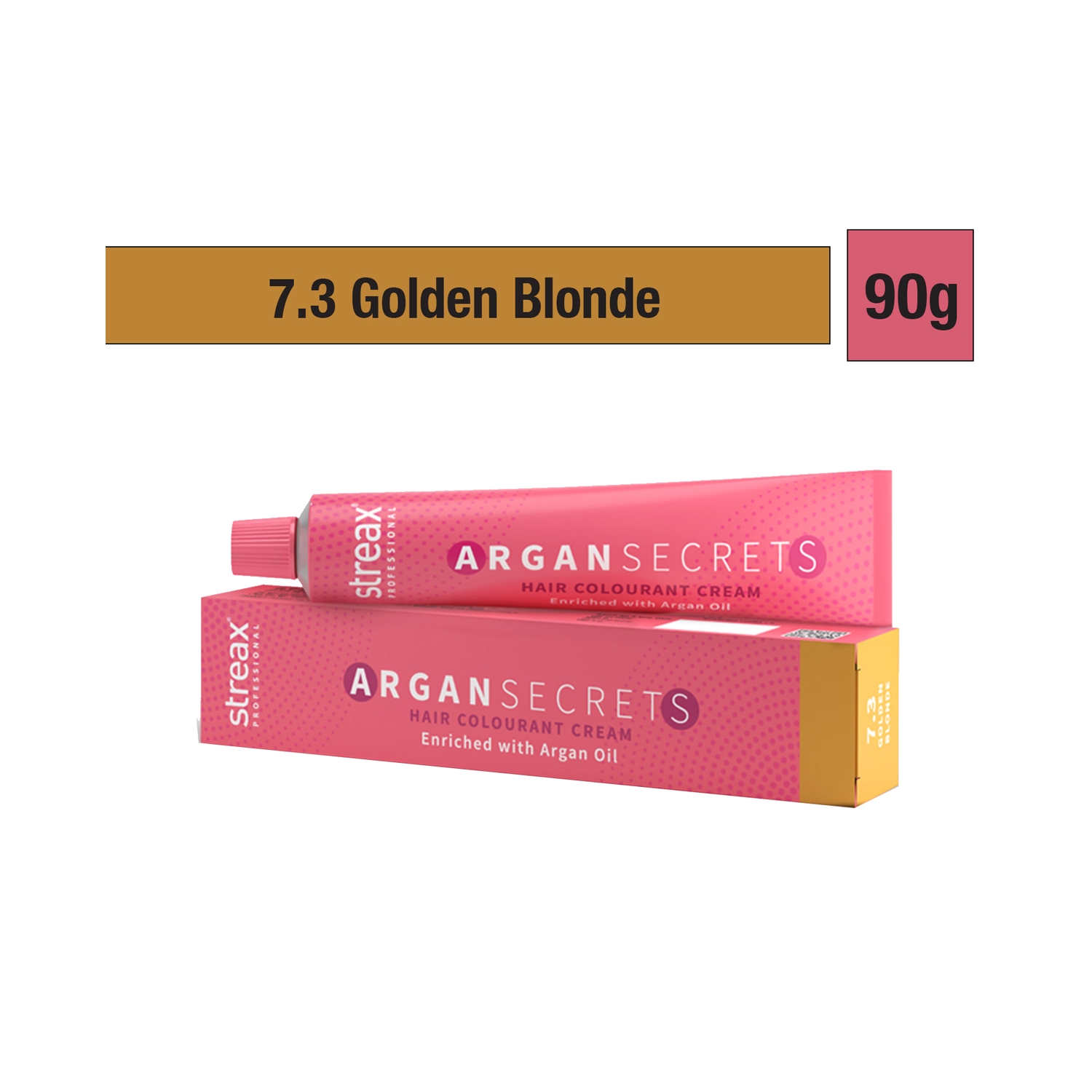 Streax Professional | Streax Professional Argan Secrets Hair Colorant Cream - 7.3 Golden Blonde (90g)