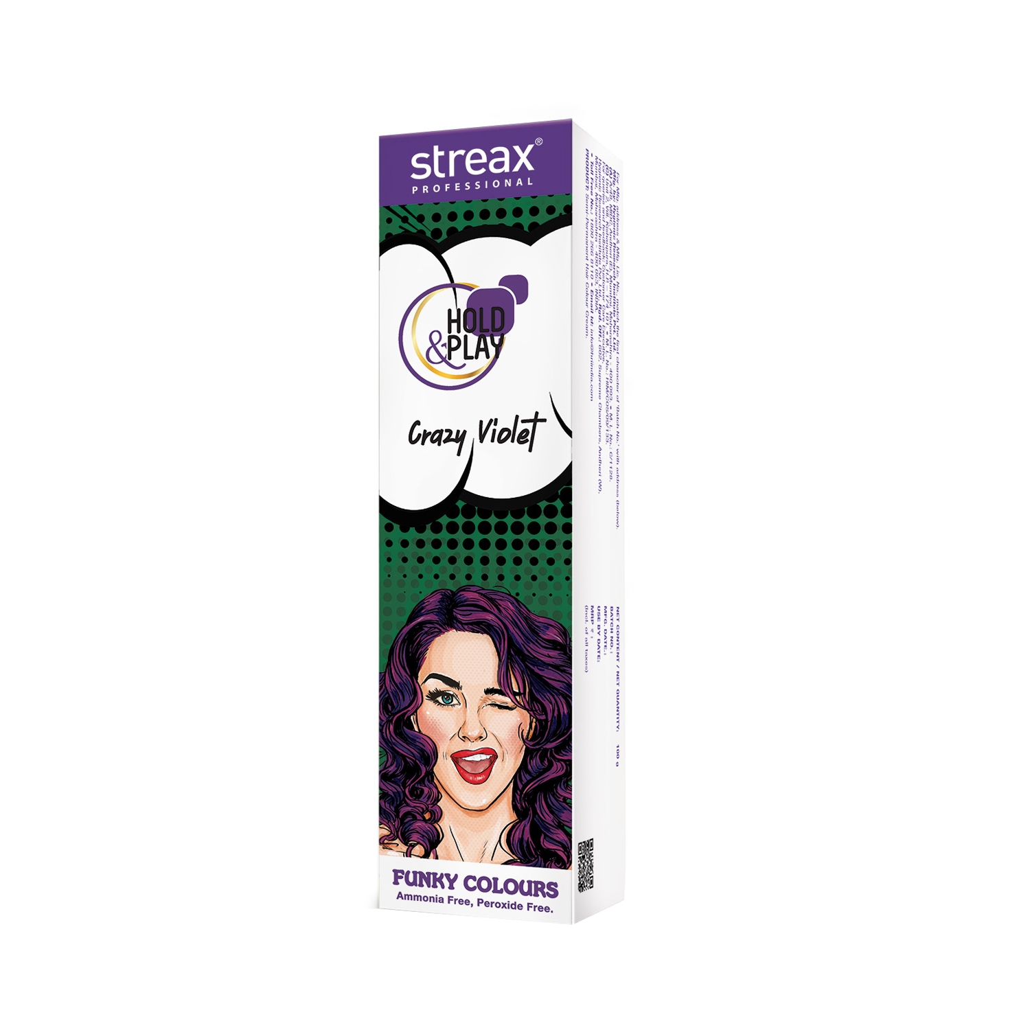Streax Professional | Streax Professional Hold & Play Funky Hair Color - Crazy Violet (100g)