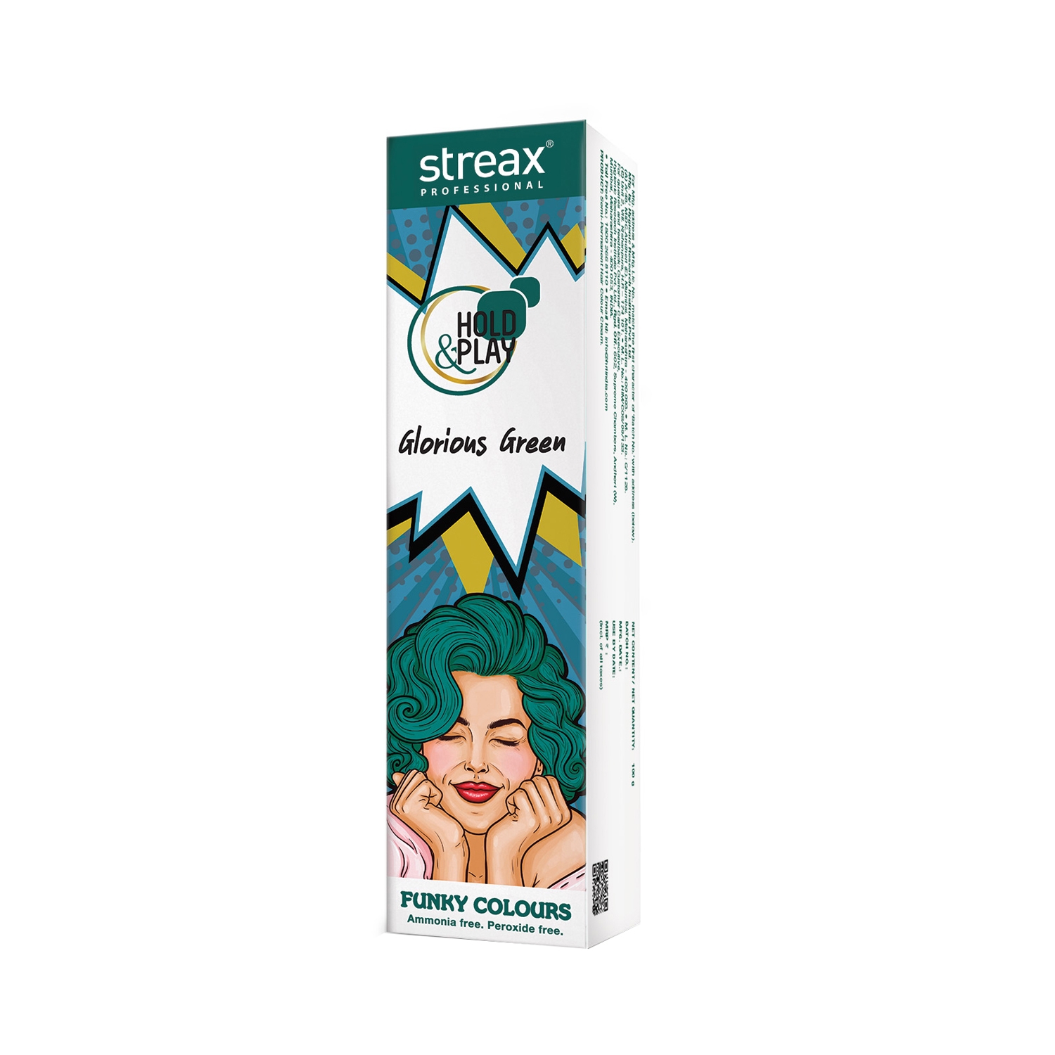 Streax Professional | Streax Professional Hold & Play Funky Hair Color - Glorious Green (100g)