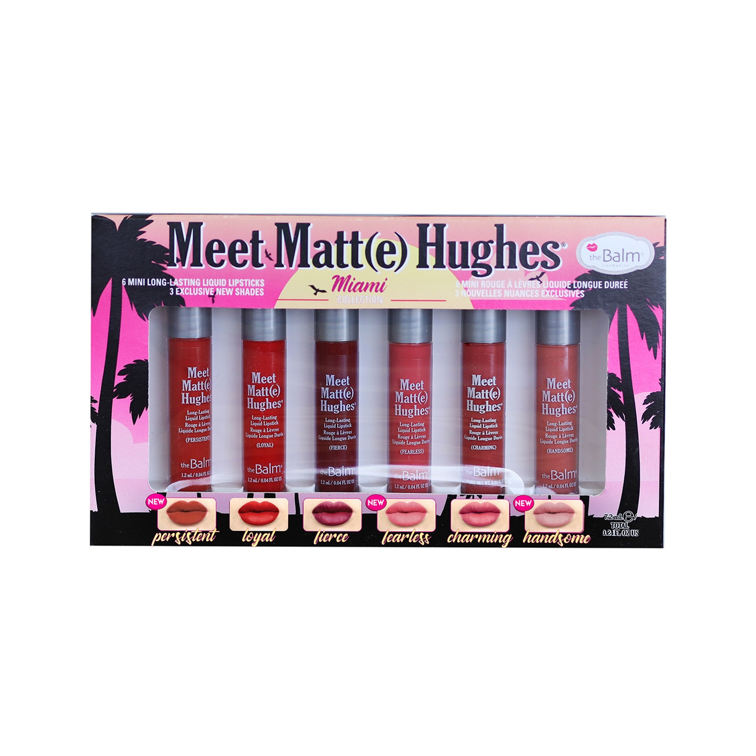 theBalm Cosmetics Meet Matte Hughes Liquid Lipsticks Mini Kit - Miami (6Pcs)
