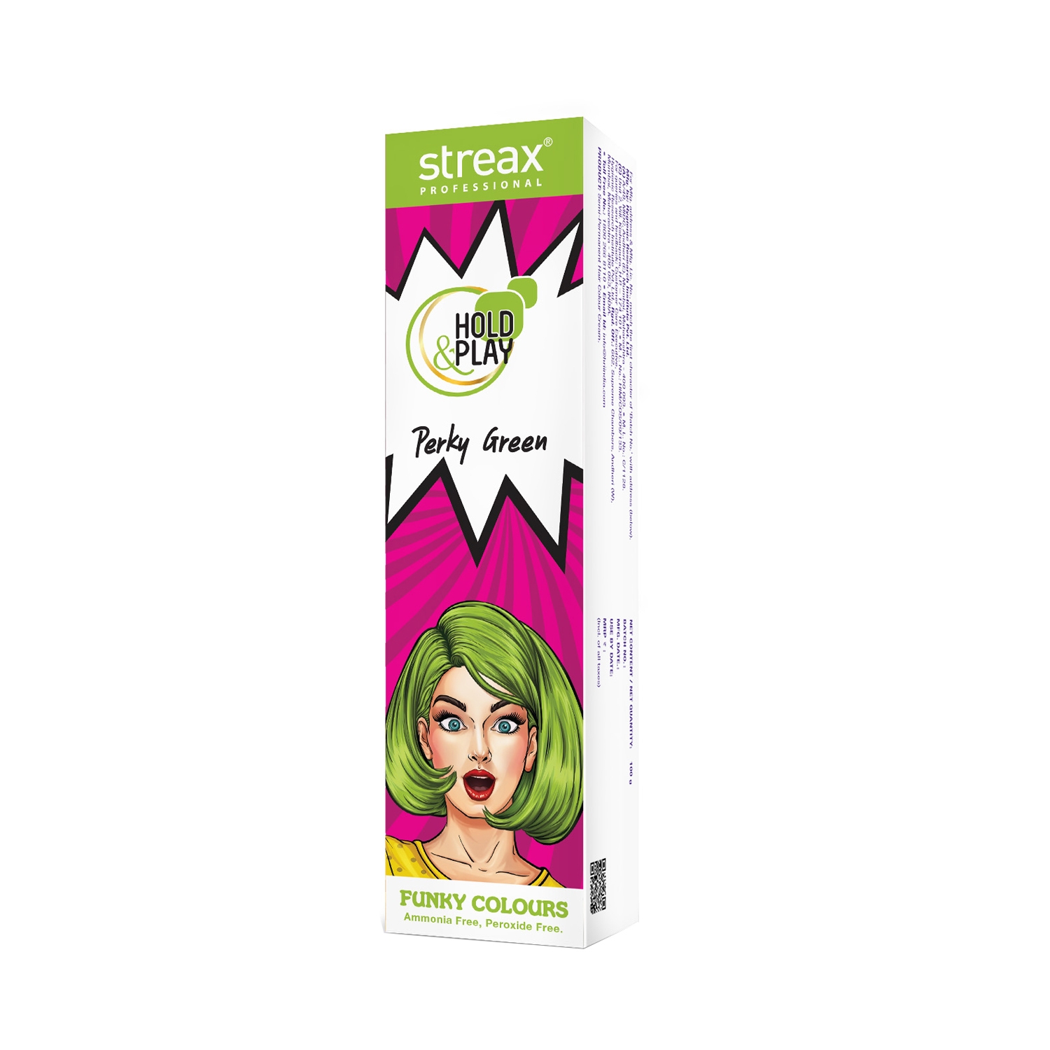 Streax Professional | Streax Professional Hold & Play Funky Hair Color - Perky Green (100g)