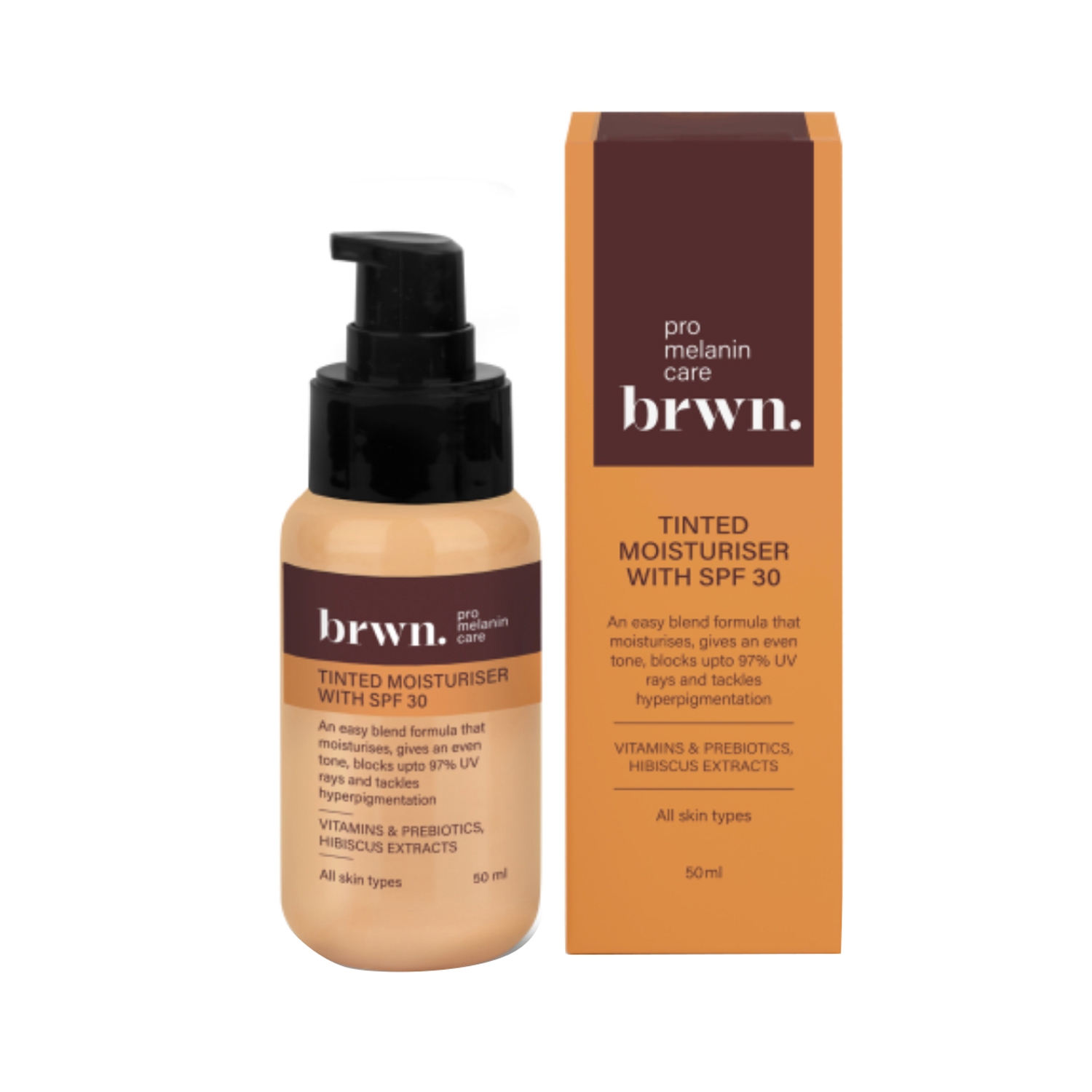 Brwn Pro Melanin Care | Brwn Pro Melanin Care Tinted Moisturiser with SPF 30 BB Cream Redefined - Beige (50ml)
