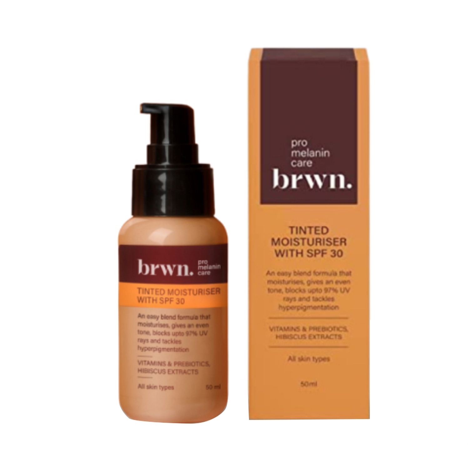 Brwn Pro Melanin Care | Brwn Pro Melanin Care Tinted Moisturiser with SPF 30 BB Cream Redefined - Pine (50ml)