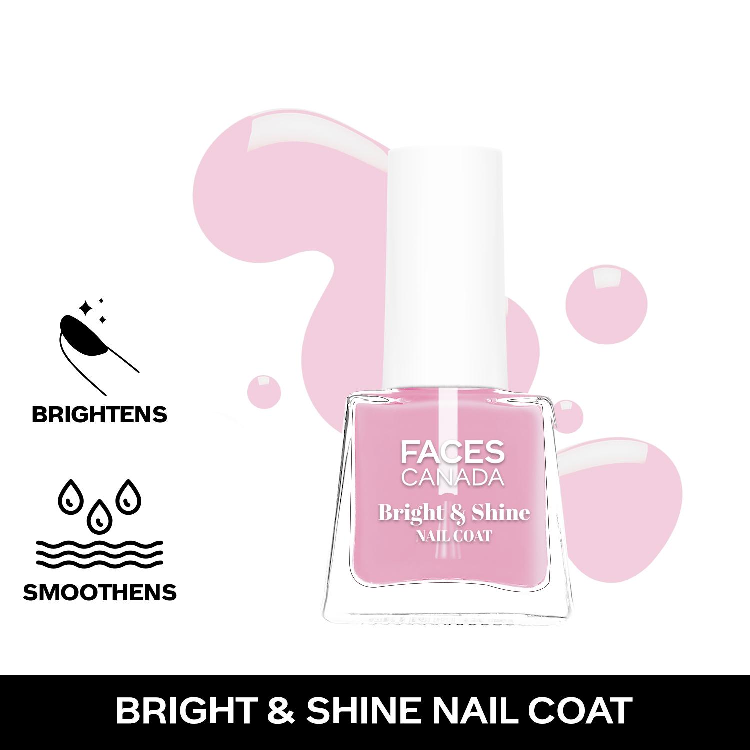 Faces Canada | Faces Canada Bright & Shine Nail Coat, Protects & Strengthens Nails, Camellia Oil (5 ml)