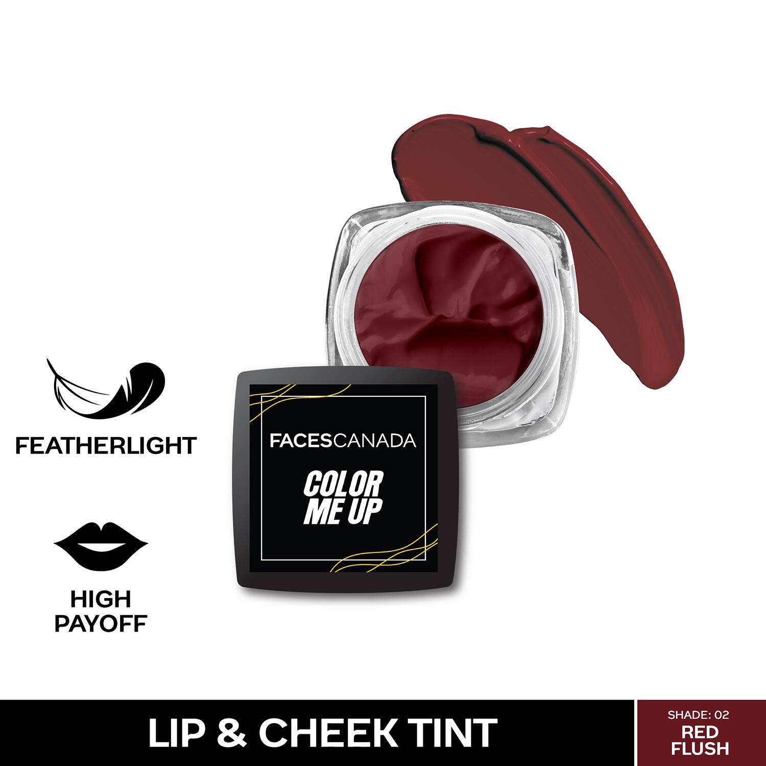 Faces Canada | Faces Canada Color Me Up Lip & Cheek Tint - Red Flush 02, Feather-Light, High Payoff (3 g)