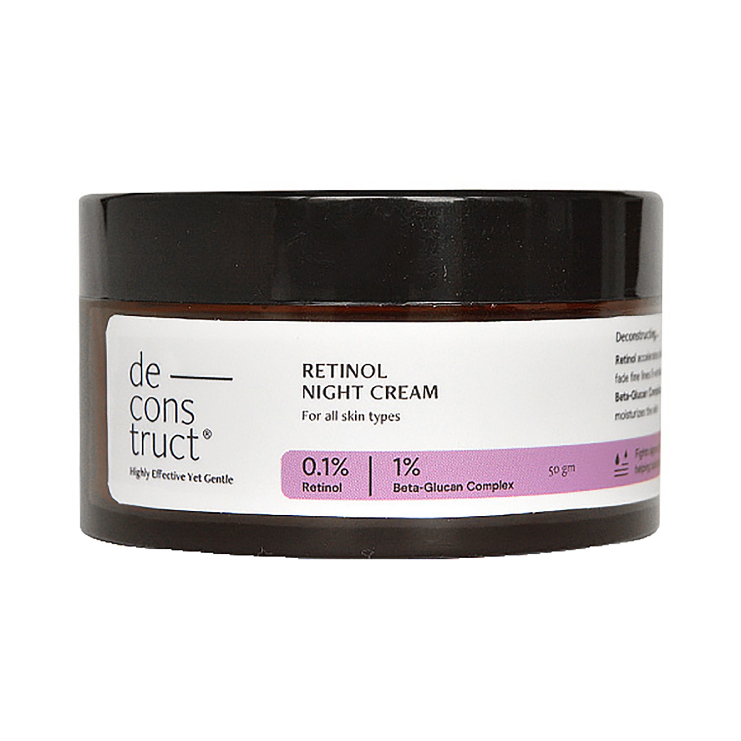 Deconstruct | Deconstruct Retinol Night cream - 0.1% Retinol + 1% Beta-Glucan Complex (50g)