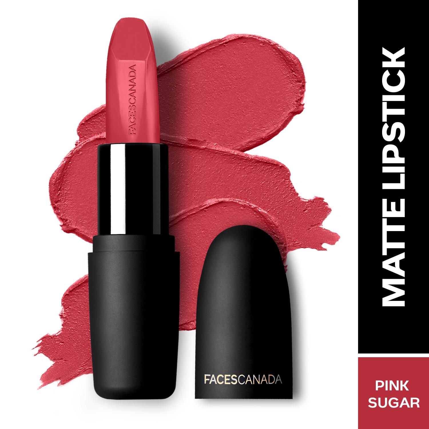 Faces Canada Weightless Matte Lipstick, Pigmented and Hydrated Lips - Pink Sugar 04 (4.5 g)