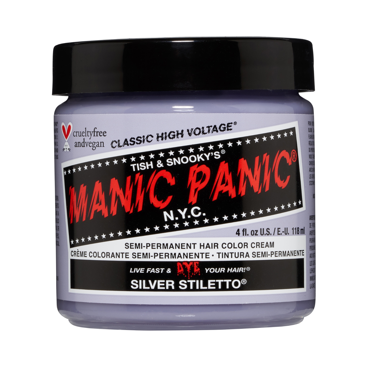 Manic Panic Classic High Voltage Semi Permanent Hair Color Cream - Silver Stiletto (118ml)