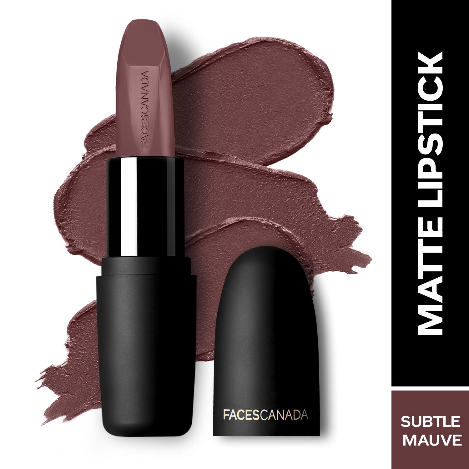 Faces Canada | Faces Canada Weightless Matte Lipstick, Pigmented and Hydrated Lips - Subtle Mauve 10 (4.5 g)