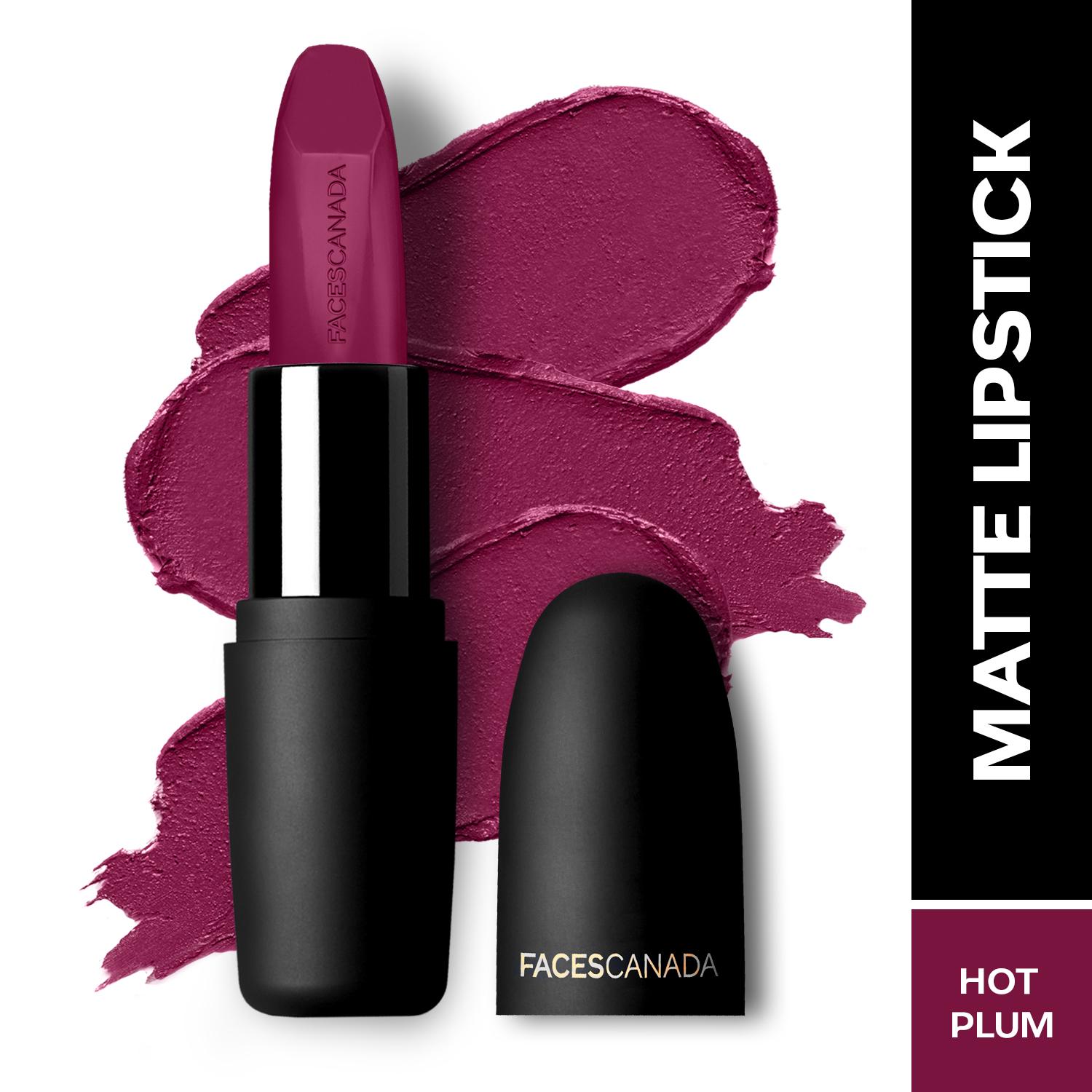 Faces Canada Weightless Matte Lipstick, Pigmented and Hydrated Lips - Hot Plum 24 (4.5 g)
