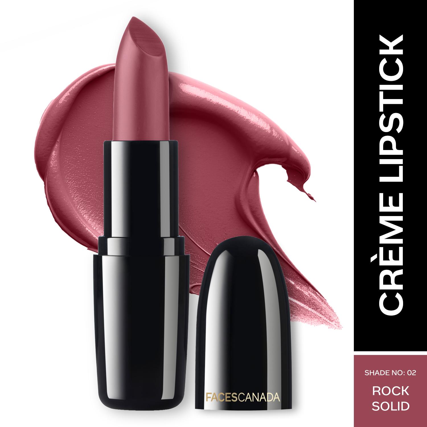 Faces Canada | Faces Canada Weightless Creme Finish Lipstick, Creamy Finish, Hydrated Lips - Rock Solid 02 (4 g)