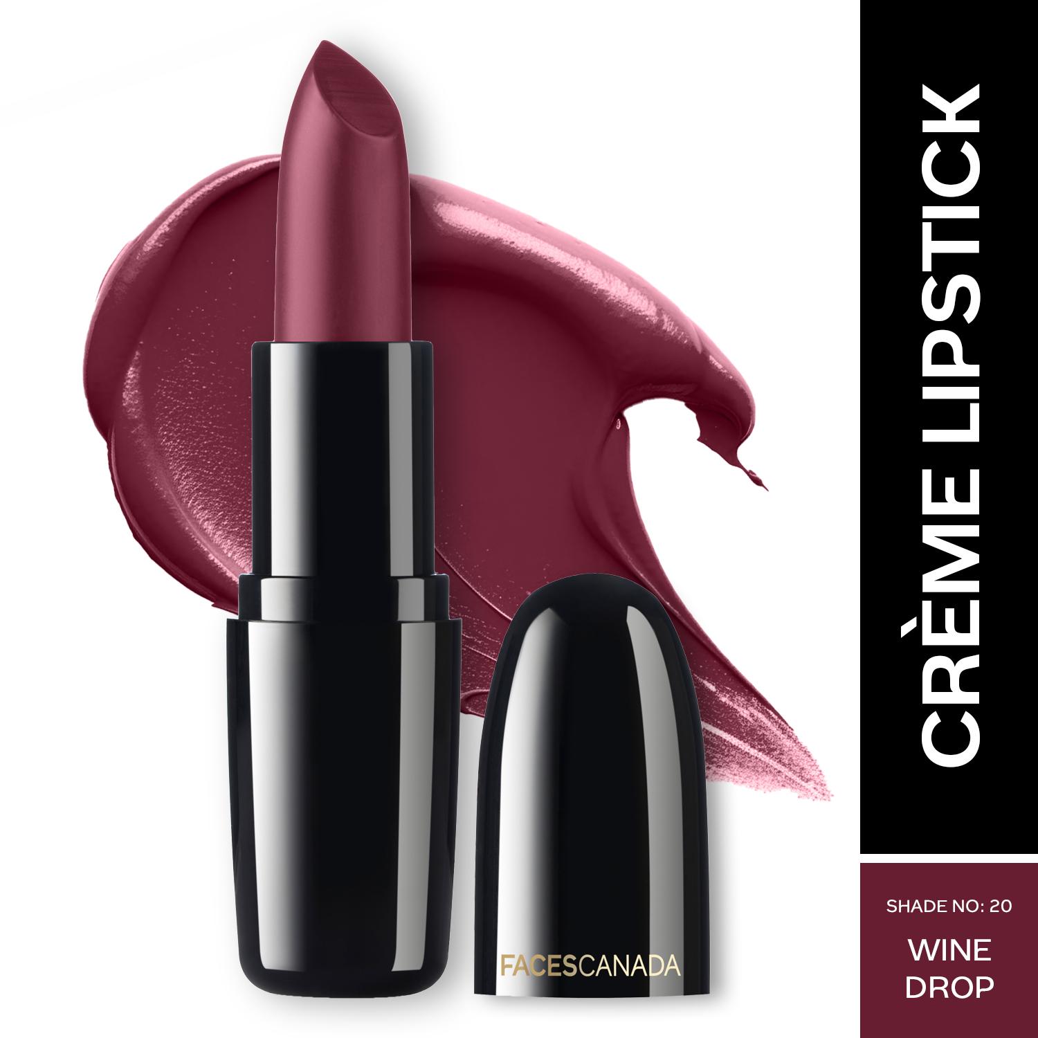 Faces Canada | Faces Canada Weightless Creme Finish Lipstick, Creamy Finish, Hydrated Lips - Wine Drop 20 (4 g)