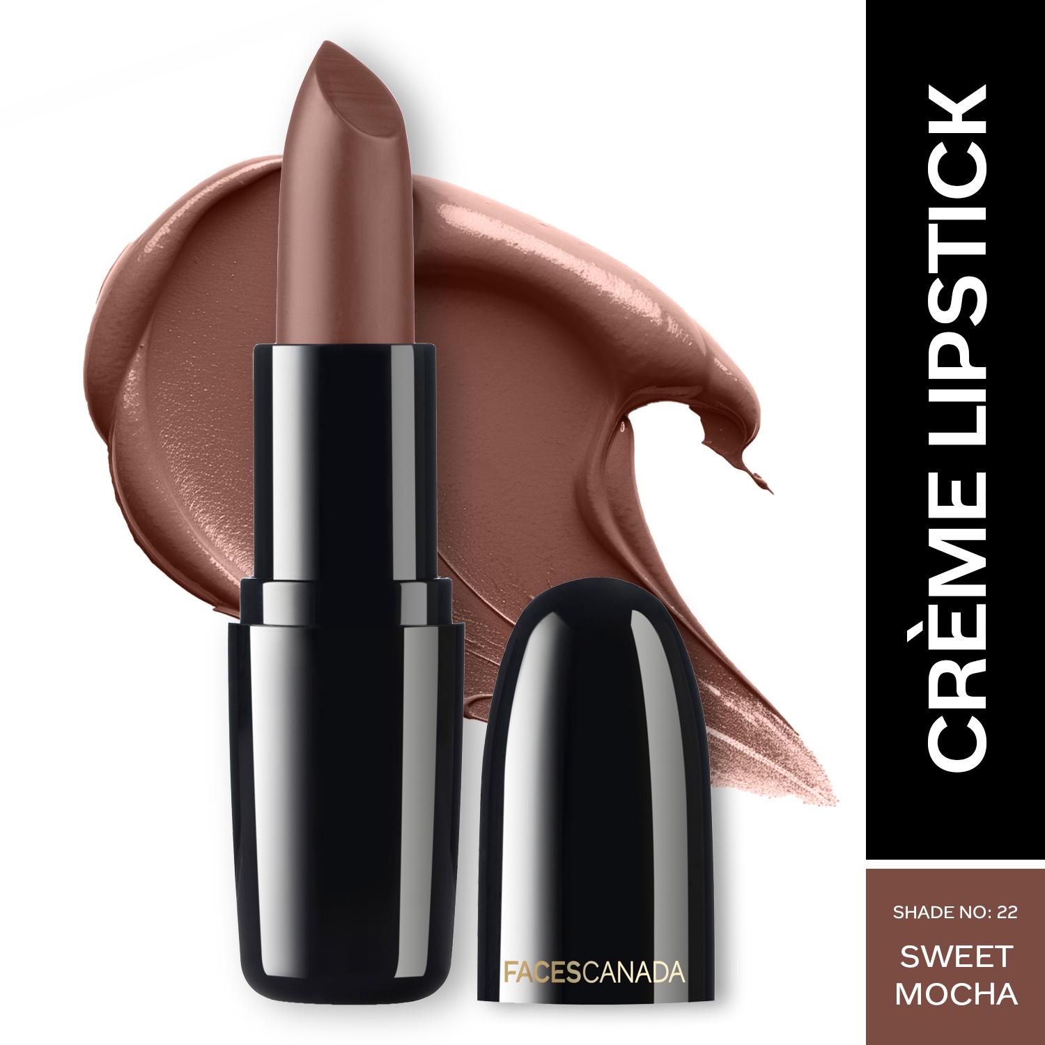 Faces Canada | Faces Canada Weightless Creme Finish Lipstick, Creamy Finish, Hydrated Lips - Sweet Mocha 22 (4 g)