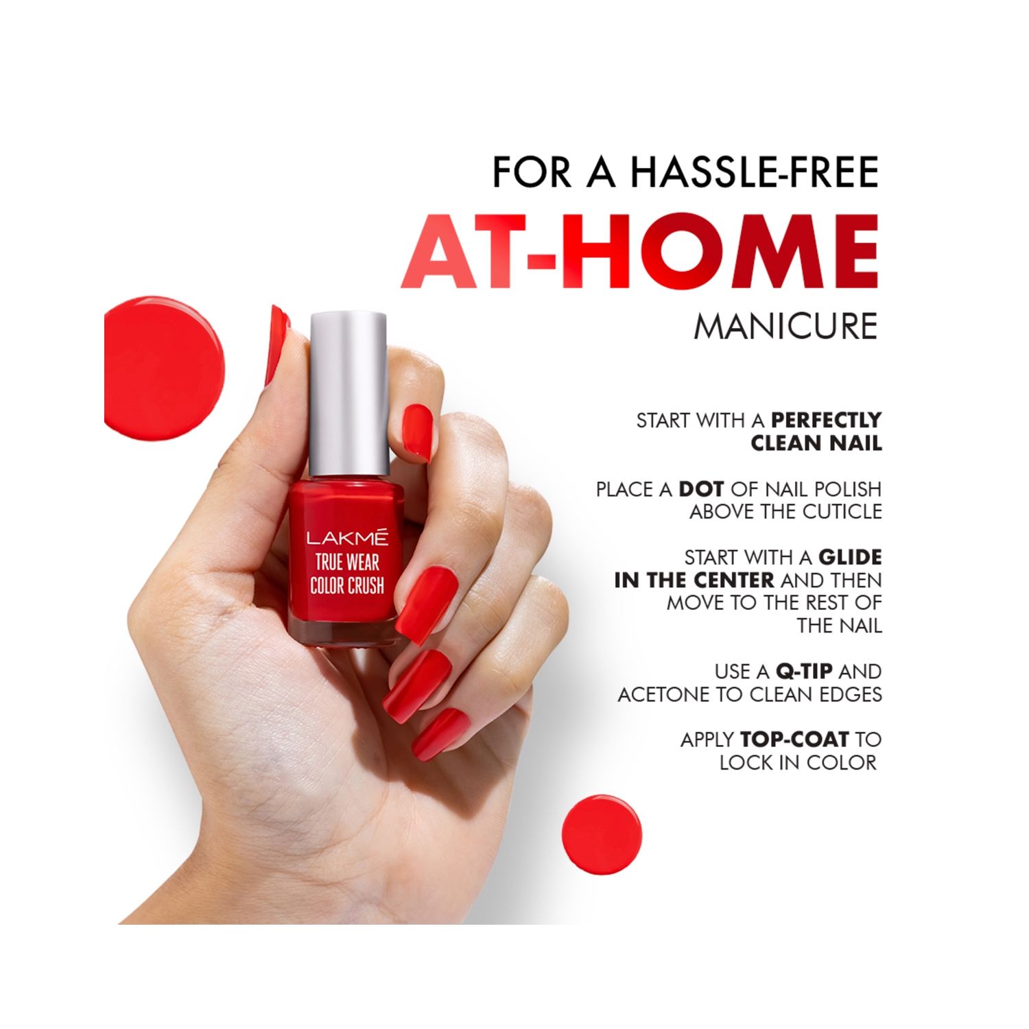 Lakme Color Crush Nailart M4 Vermilion Red 6 ml - the best price and  delivery | Globally