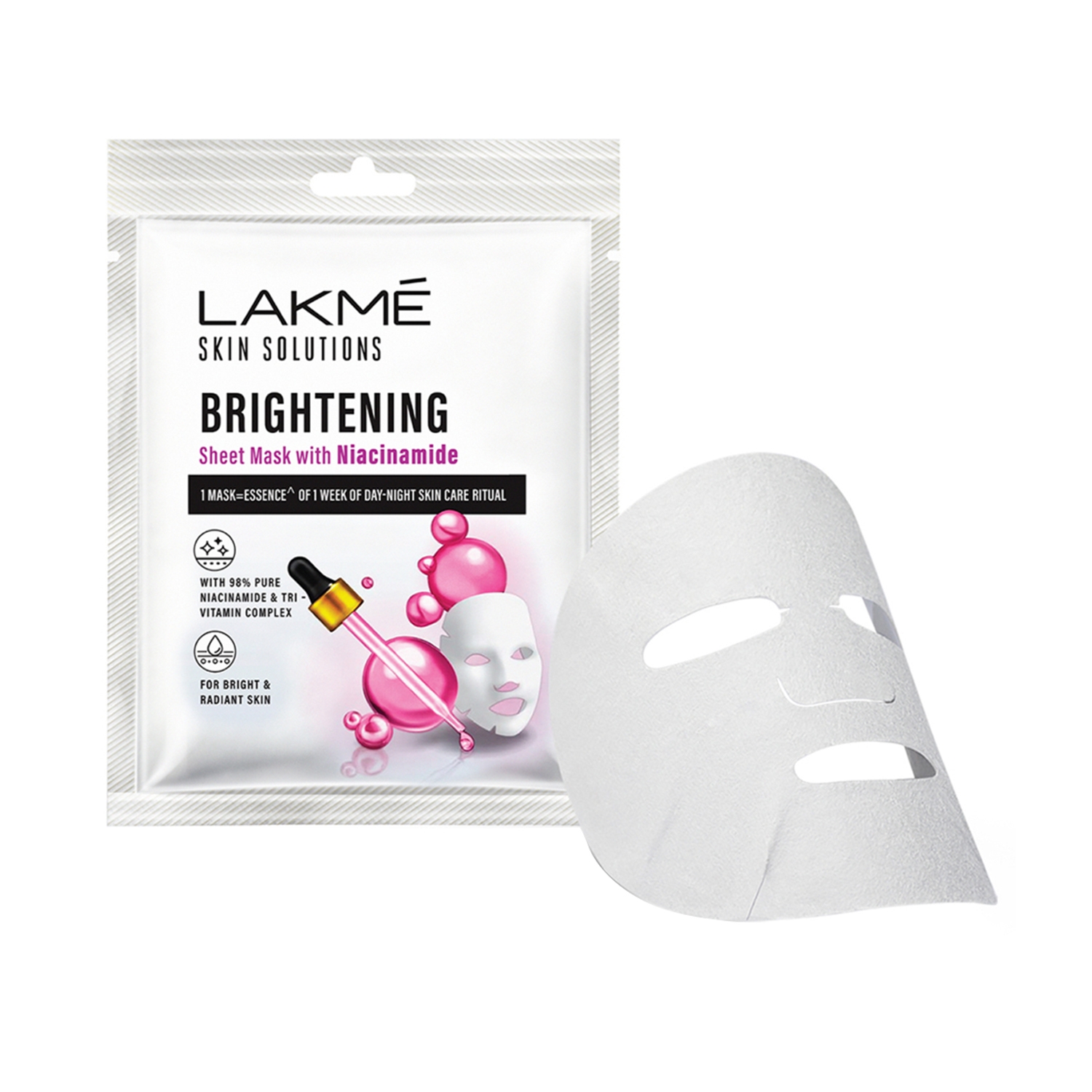 Lakme | Lakme Skin Solutions Sheet Mask Brightening With Niacinamide (25ml)