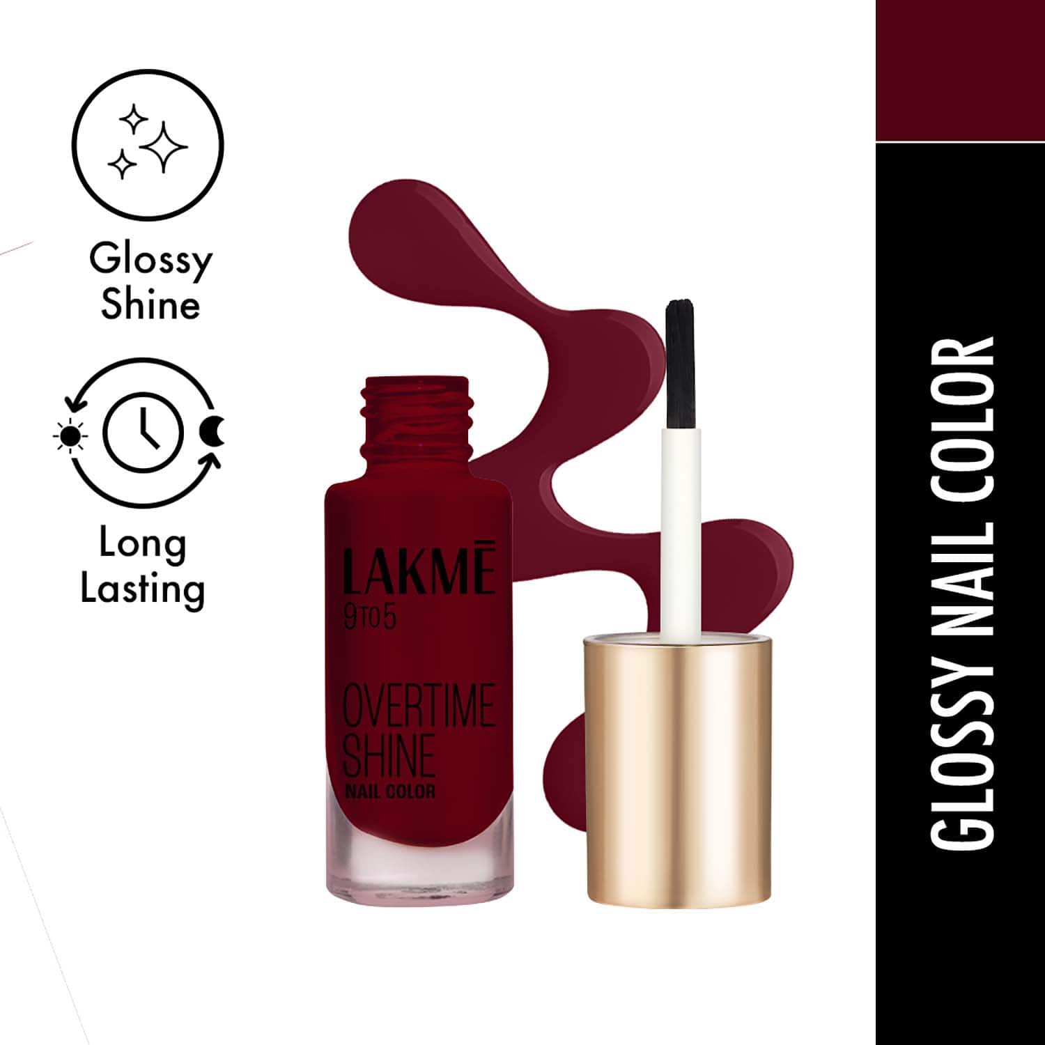 Lakme | Lakme 9to5 P+G Nail - Smokey Crimson (6 ml)