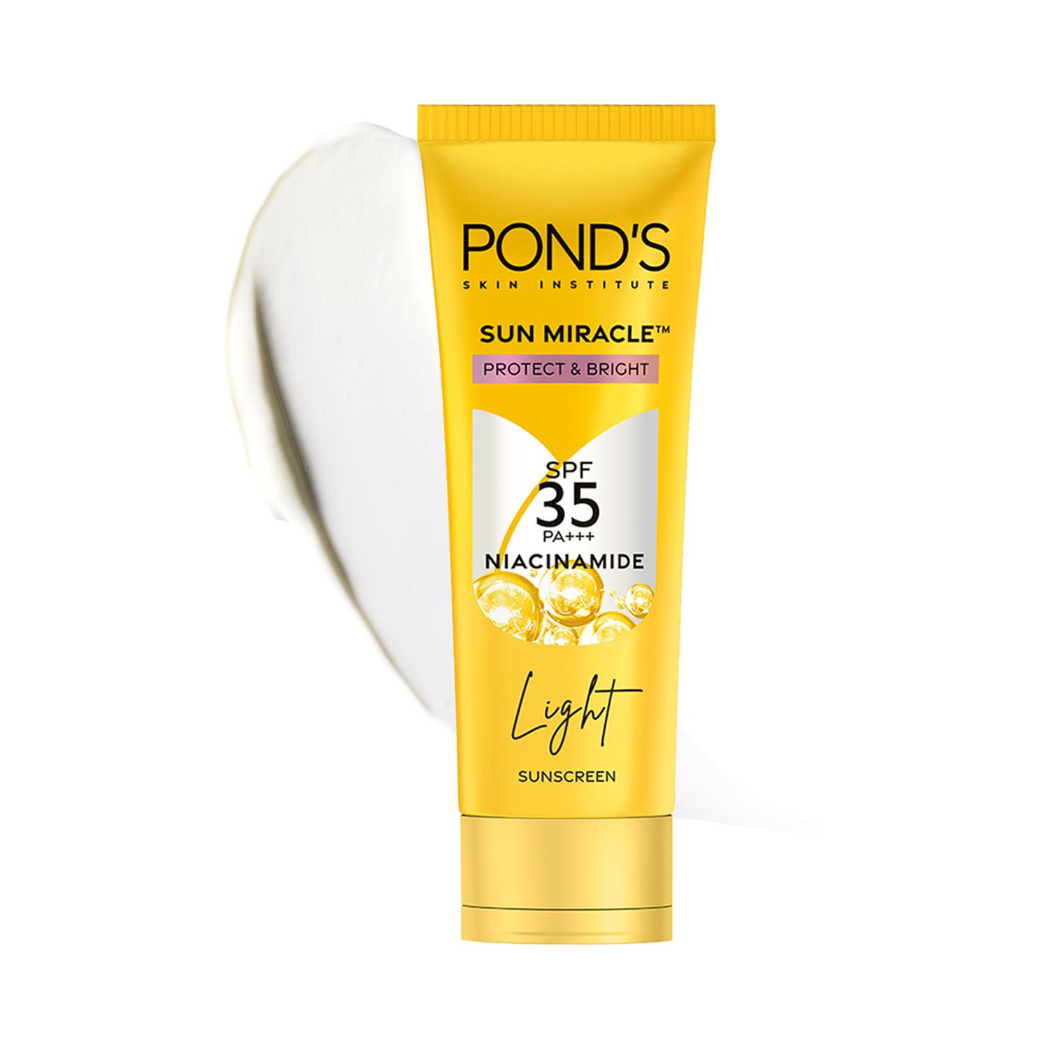 Pond's | Pond's Sun Miracle SPF 35 PA+++ Light Sunscreen - Protect & Bright, With Niacinamide (50 g)