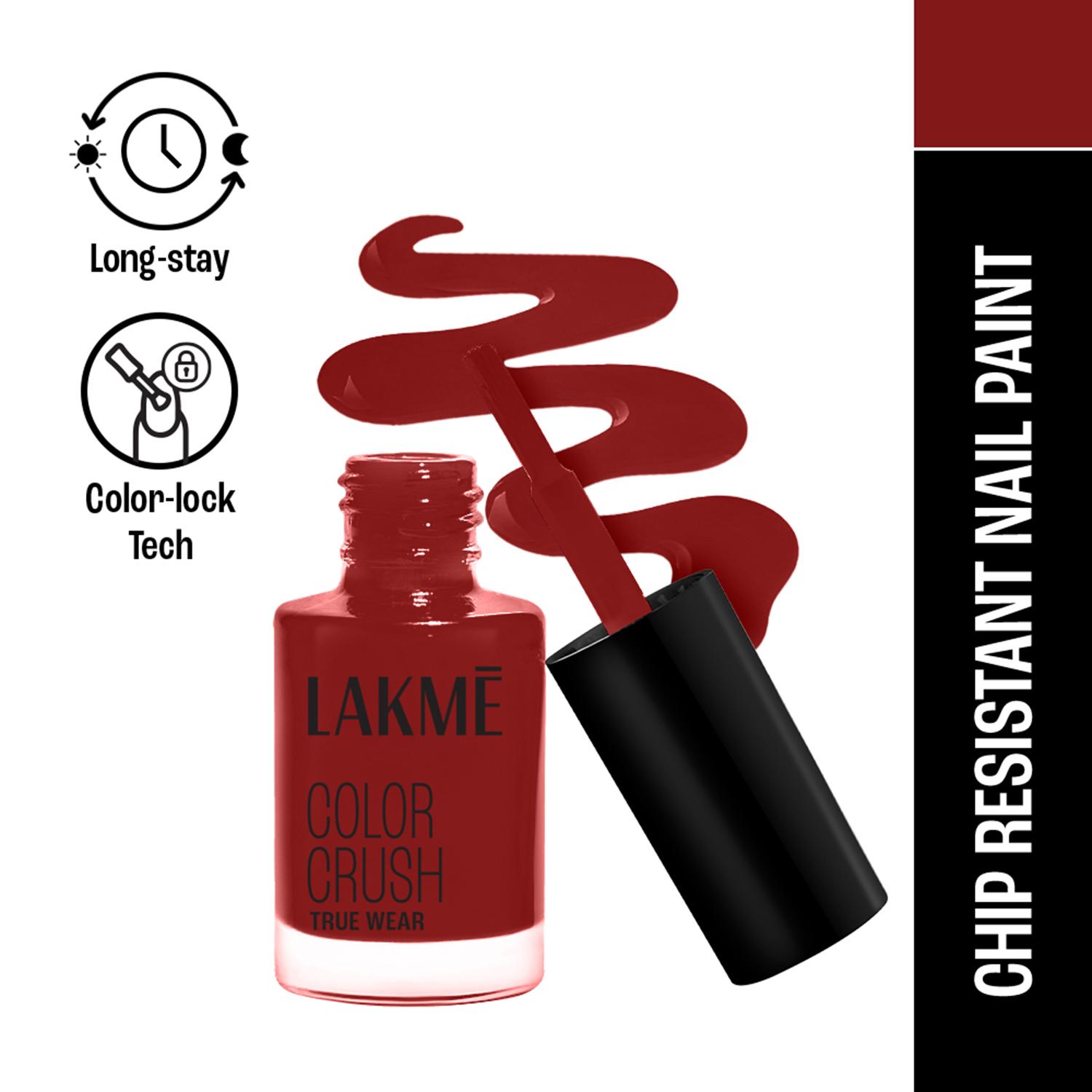 Lakme | Lakme True Wear Color Crush Nail Polish Long Lasting & Vibrant Nail Paint 102 (6 ml)