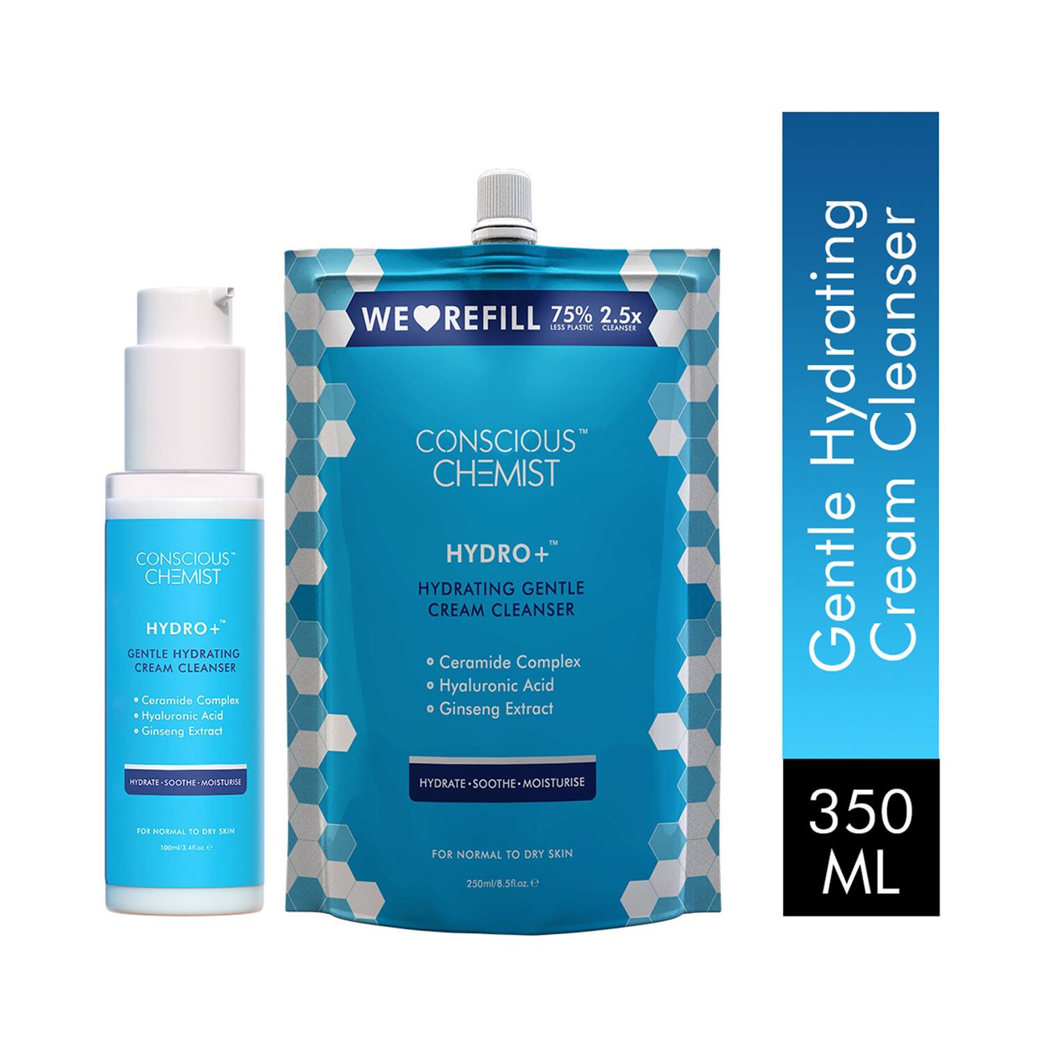 Conscious Chemist | Conscious Chemist Hydrating Gentle Face Cleanser + Refill Pack (350ml)