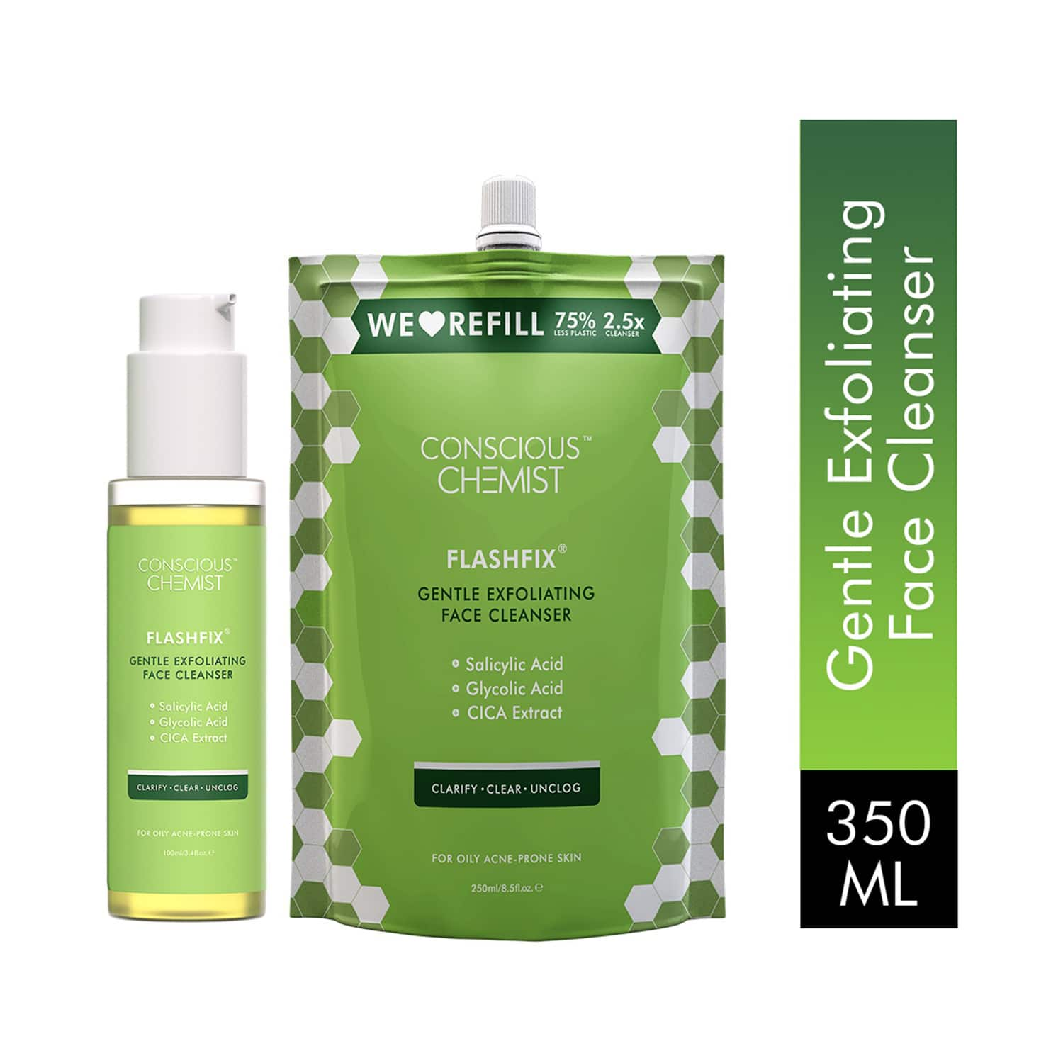 Conscious Chemist | Conscious Chemist Gentle Exfoliating Face Cleanser + Refill Pack (350ml)