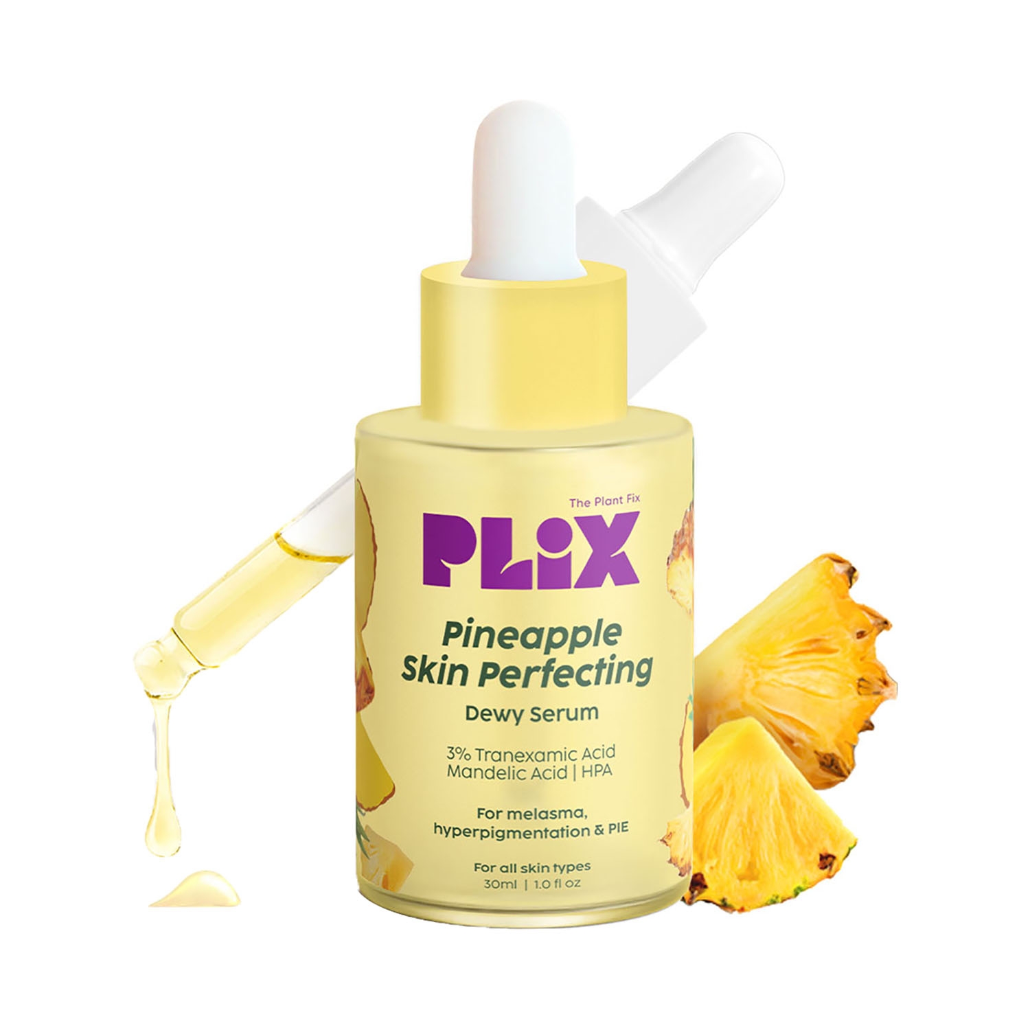 Plix The Plant Fix | Plix The Plant Fix 3% Tranexamic Acid + Mandelic Acid Pineapple Skin Perfecting Dewy Face Serum (30ml)