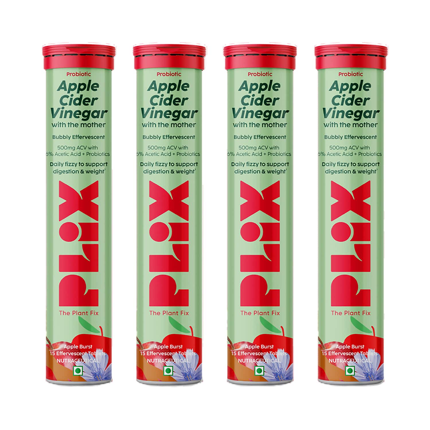 Plix | Plix Probiotics + Apple Cider Vinegar Effervescent Tablets with 10BN CFU (60 Tablets)
